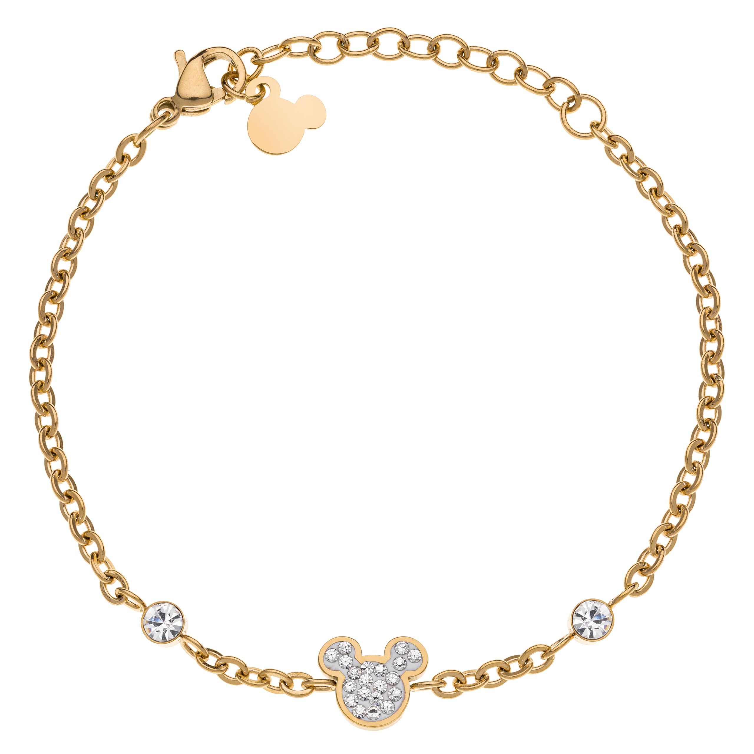 Disney Armband Mickey Mouse, Edelstahl und Zirkonia für Kinder und Mädchen, Disney-Schmuck