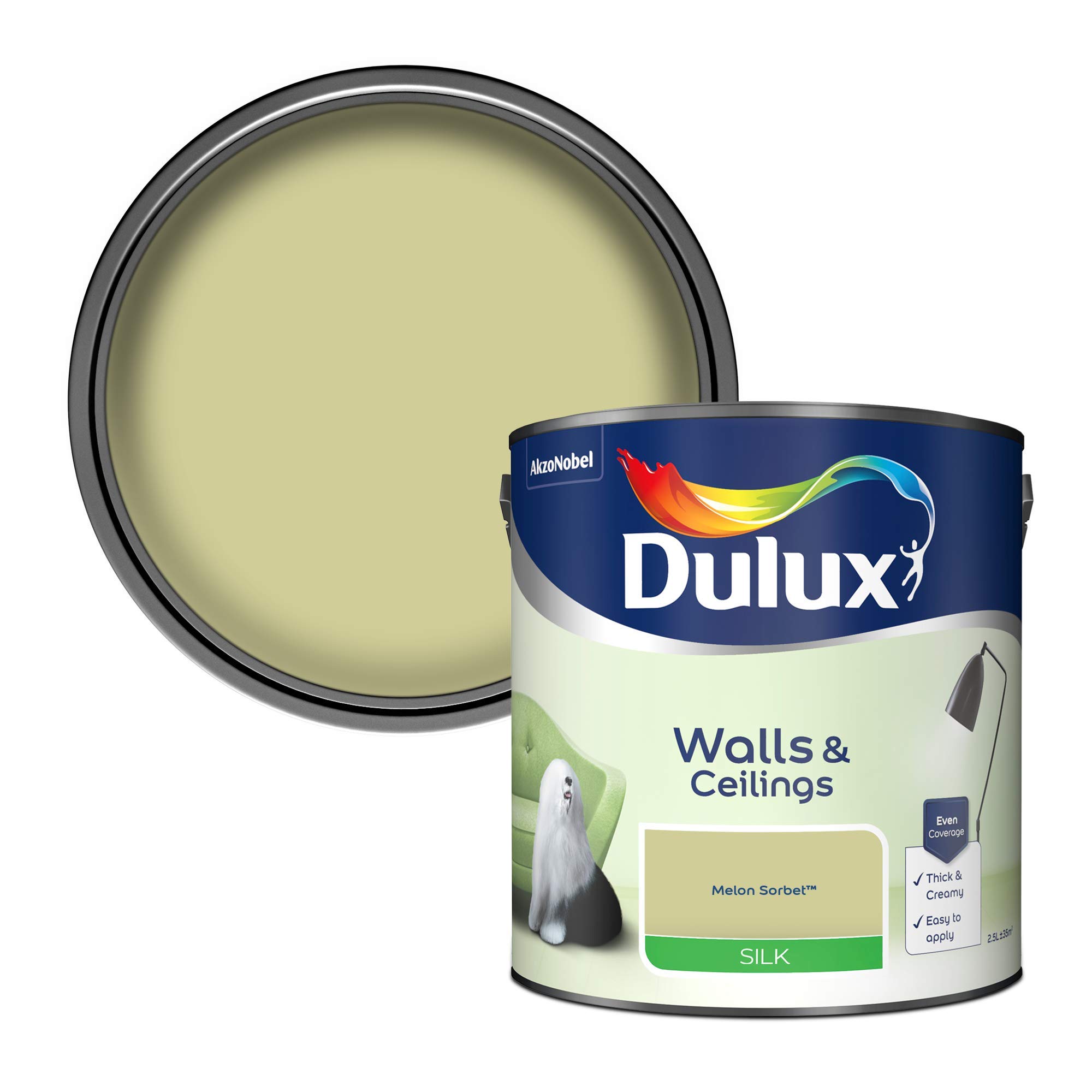 Dulux Walls & Ceilings Melon Sorbet Silk Emulsion Paint 2.5L