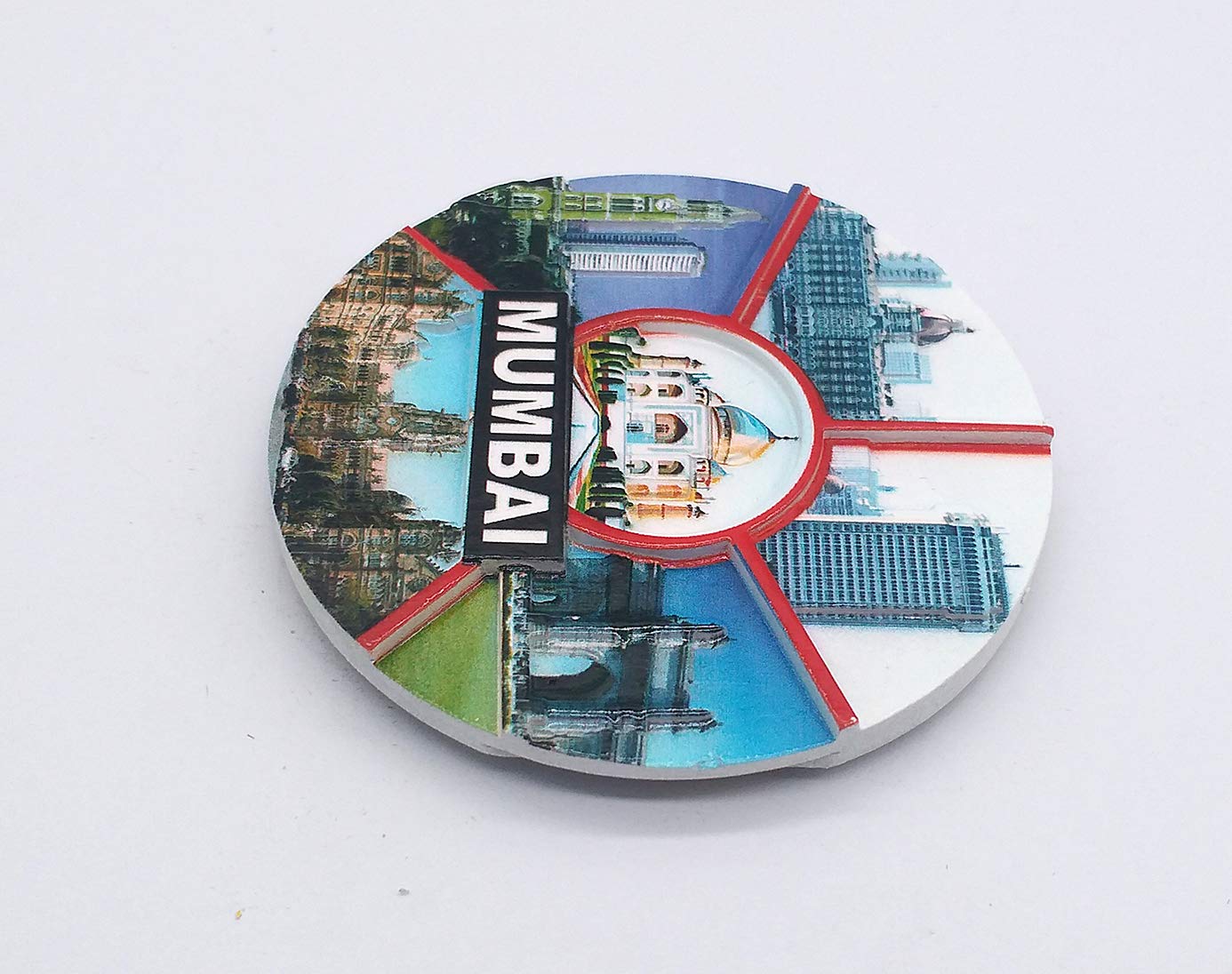 Magnete Frigorifero Mumbai India In Legno – Souvenir Artigianale 7,6 Cm, Regalo Creativo Da Viaggio