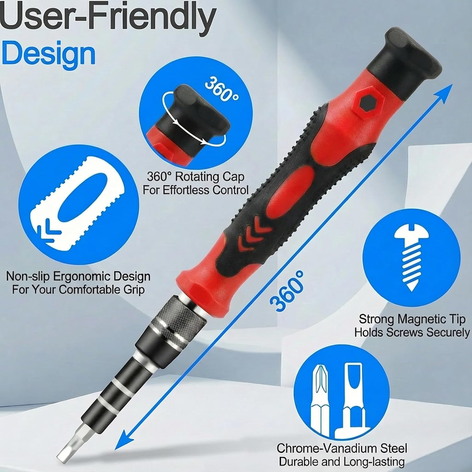 115-in-1 Precision Screwdriver Set B, Electronics Repair Tool Kit, Micro Magnetic Bit with Flexible Shaft for Phone, Mac, Computer, Watch, Console, Doorbell, Electronic Tools Gift RED