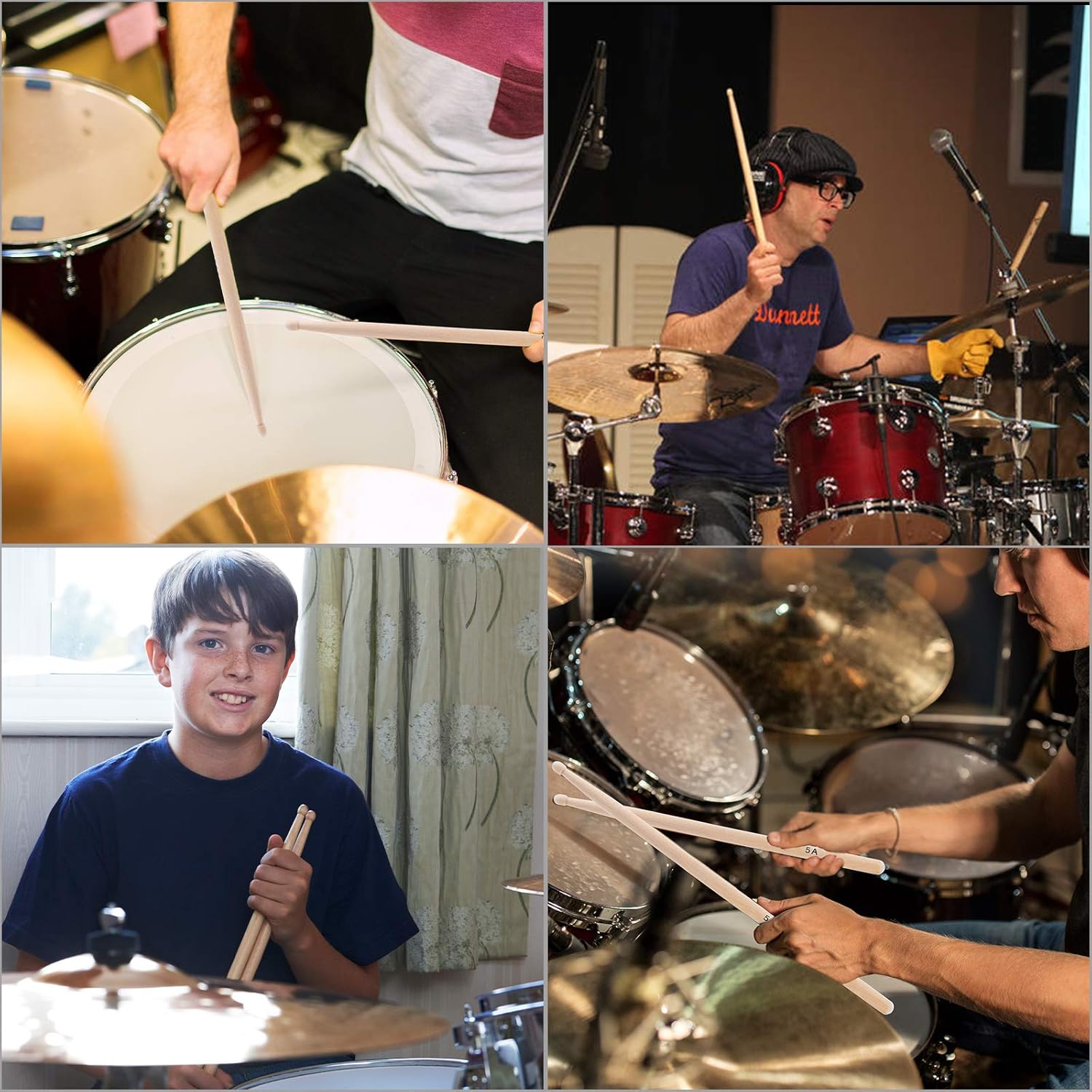 FF Elaine Maple 2B Wood Tip Drumsticks 12 Pairs : Musical Instruments