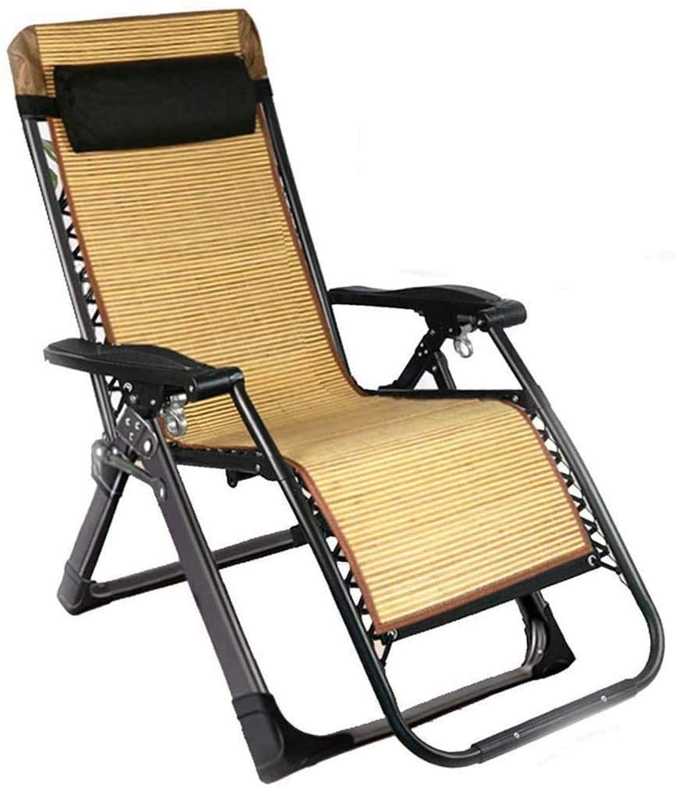 Chaise longue de jardin inclinable contre le mal de dos en plein air