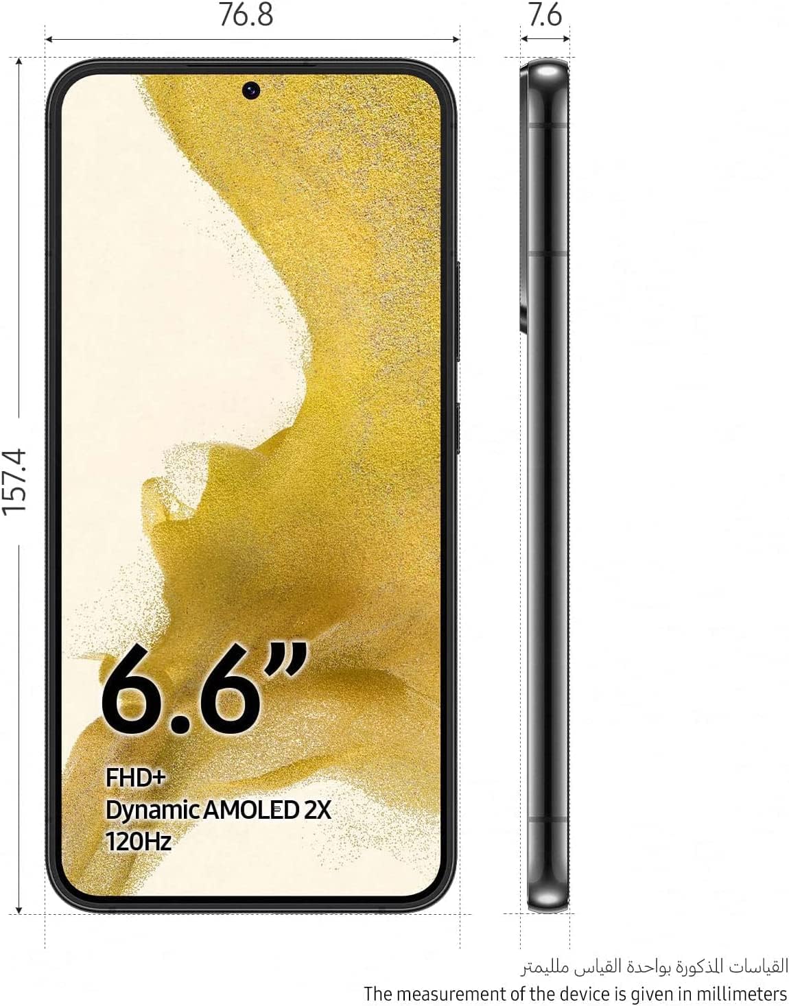 Samsung Galaxy S22+ 5G 128GB 8GB RAM Factory Unlocked (GSM Only | No CDMA - not Compatible with Verizon/Sprint) Global Version - Phantom Black