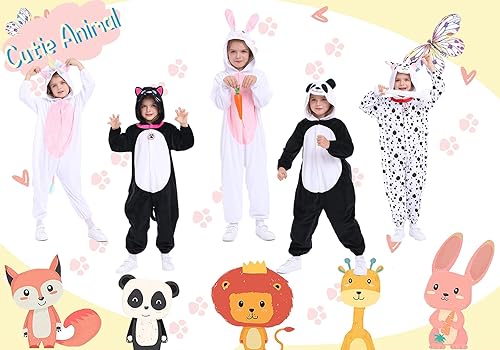 Miniatura 5 de Disfraz unisex de animales para niños, pijama de animales con capucha de felpa, para Halloween, carnaval, animal, para niños y niñas