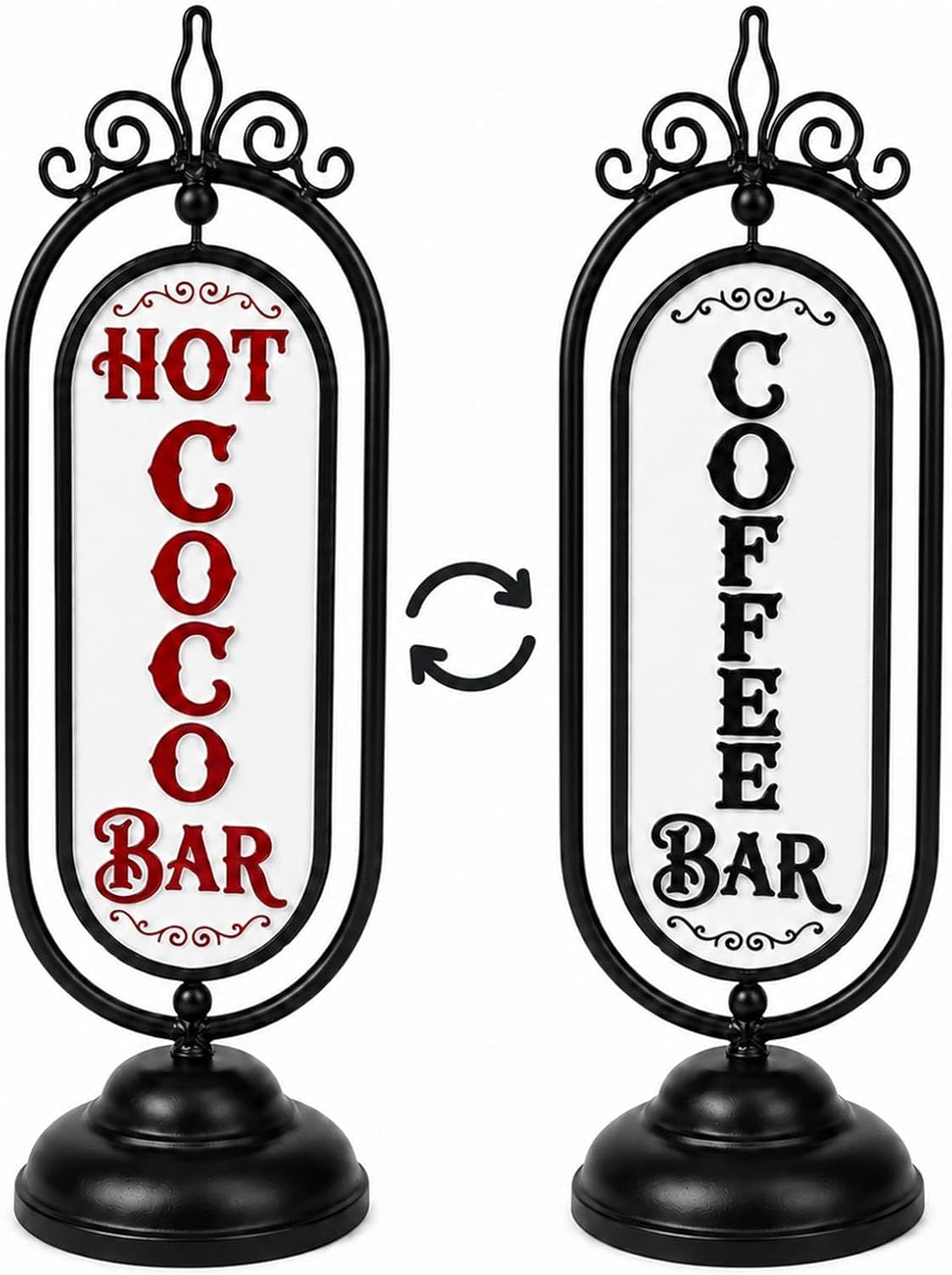 Reversible Hot Cocoa Bar & Coffee Bar Sign, Fall Cafe Table Decor