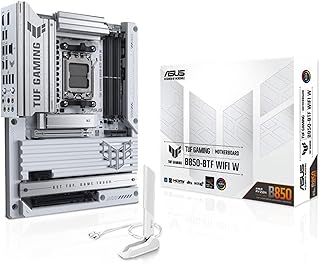 ASUS TUF Gaming B850-BTF WiFi W AMD B850 ATX マザーボード、隠しコネクタデザイン、14+2+1 80A DrMOS パワーステージ、DDR5、PCIe 5.0 Ready、3X M.2、Wi-Fi 7、2.5Gb LAN、DP、HDMI、USB 20Gbps Type-C
