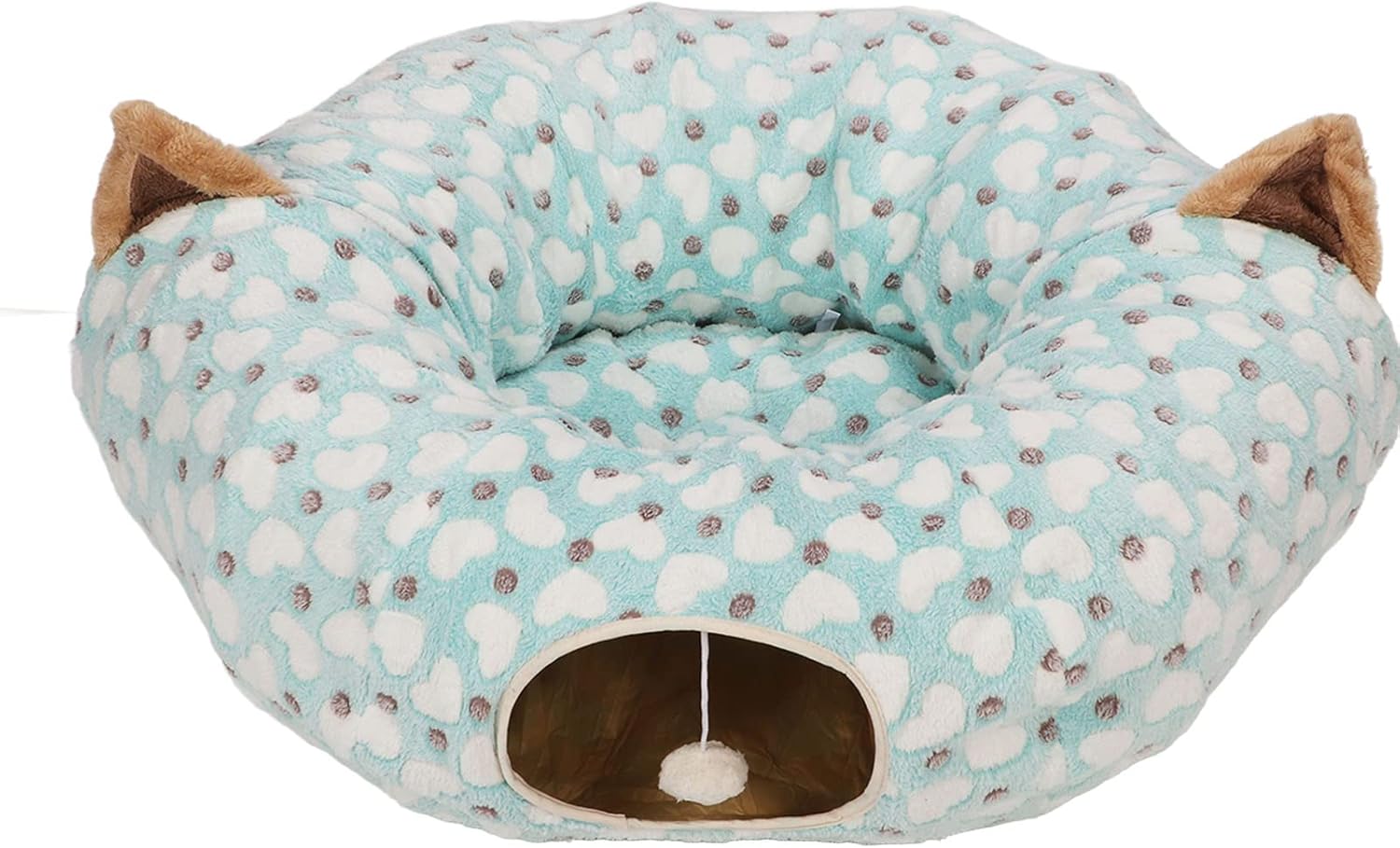 Cat Tunnel Bed Cat Tube Bed 3 Way Cat Tunnel Collapsible Fleece Fabric Soft Durable Large Space Foldable Multipurpose Pet Gift for Cats Kittens Small Dogs Rabbits Blue