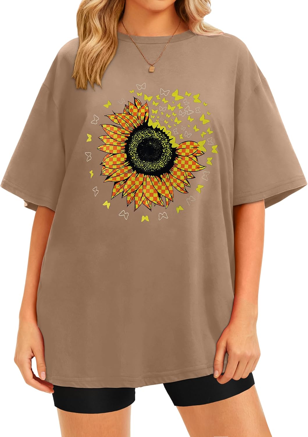 Womens Oversized T Shirts Loose Fit Graphic Tees Summer Casual Short Sleeve Tops - Image 3