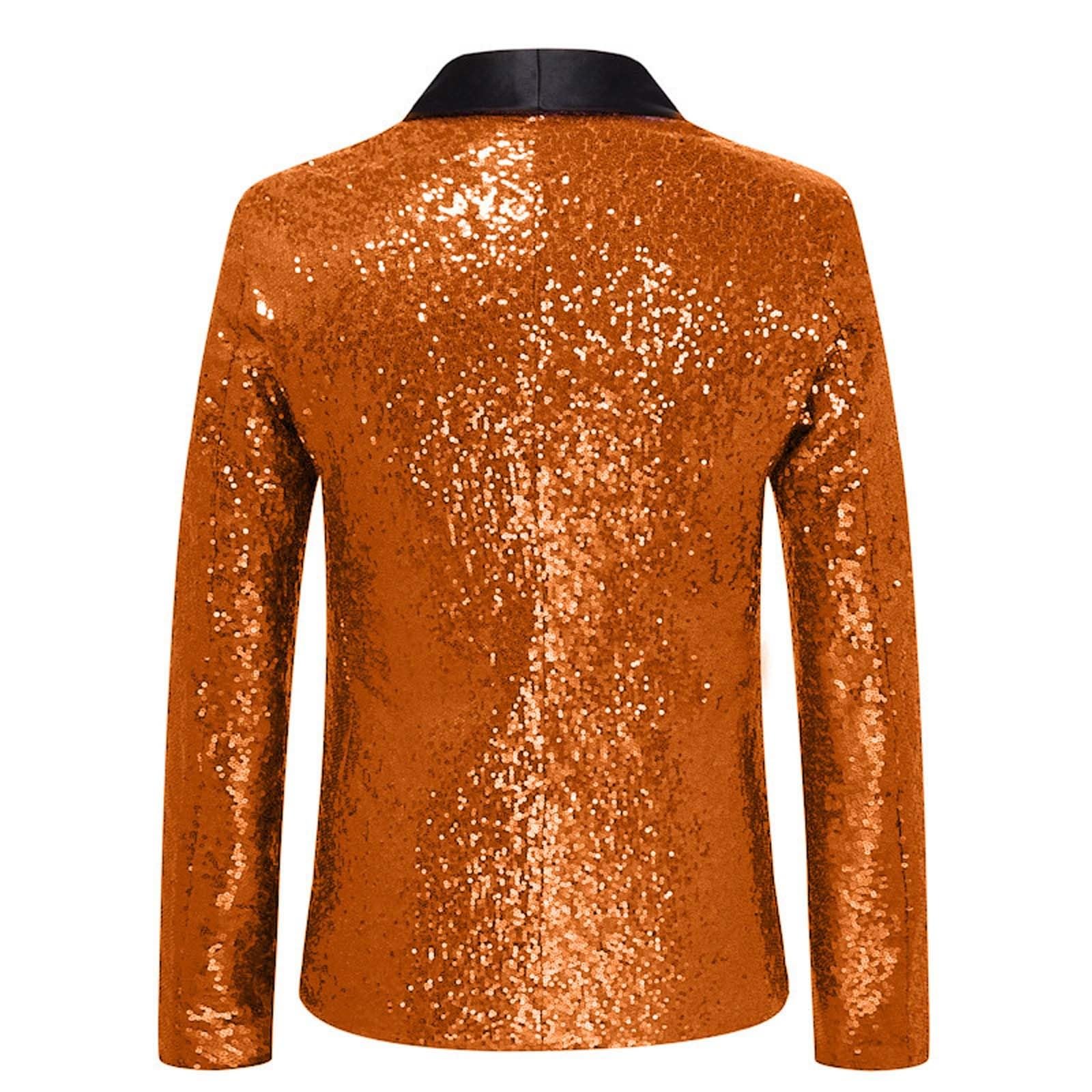 Generisch Veste à paillettes pour homme - Blazer à paillettes brillantes - Costume de carnaval pour mariage - Veste à paillettes - Veste de costume pour homme
