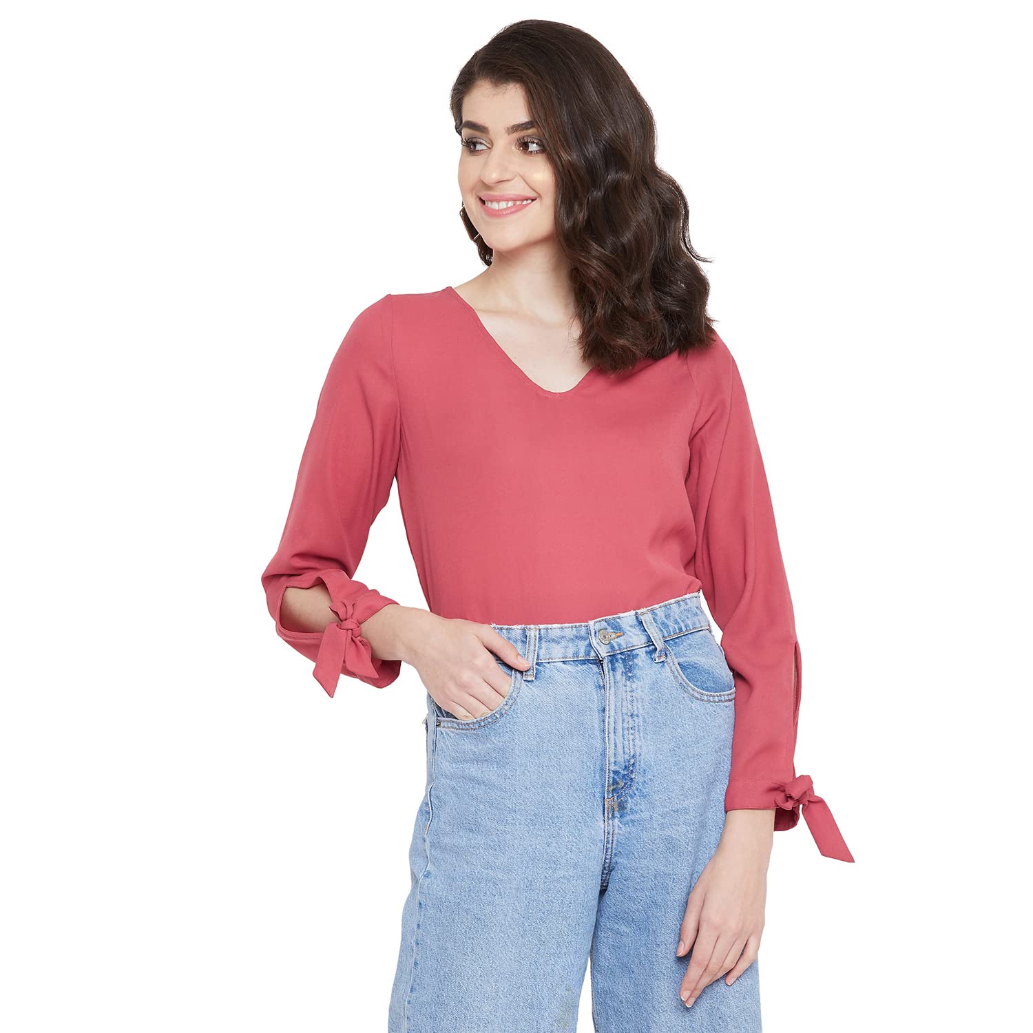 La ZoireFull Sleeves Top with Tie-Up Sleeves