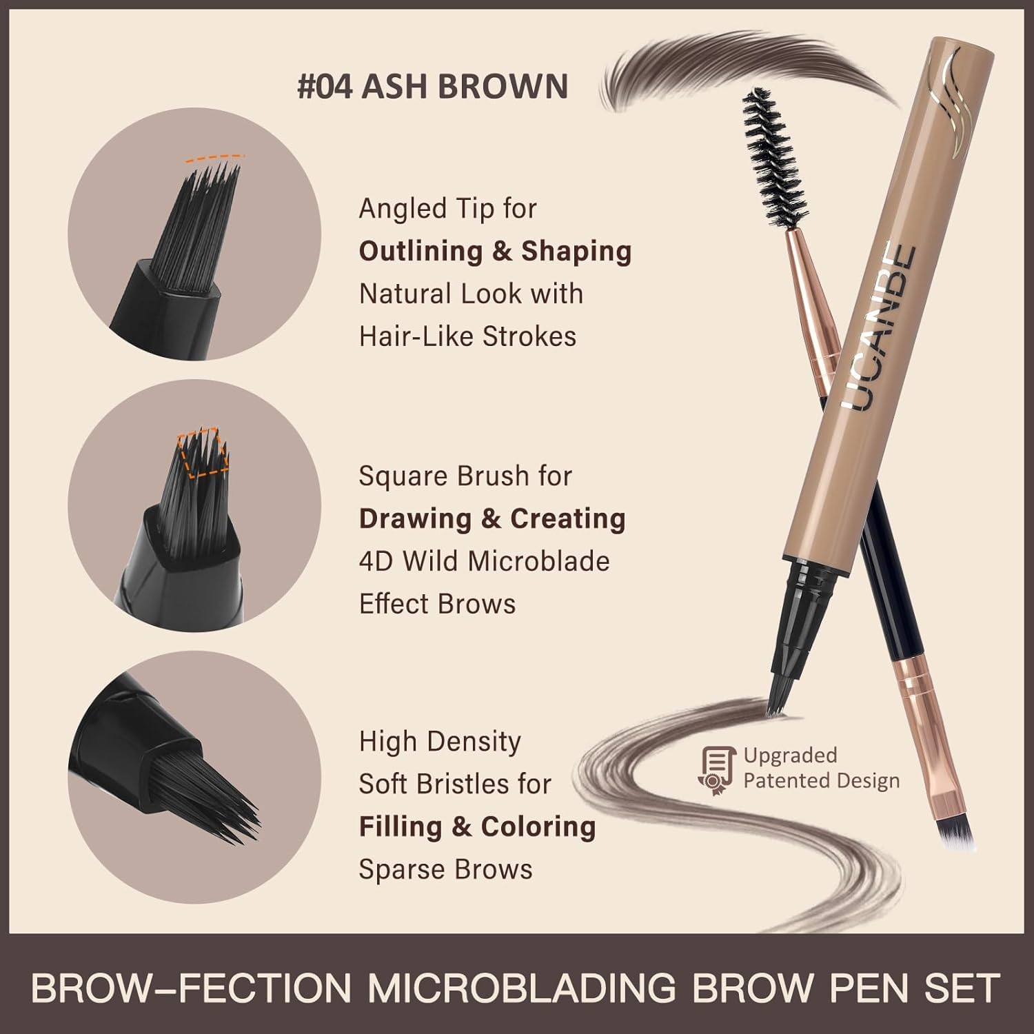 UCANBE Brow-Fection Angled Brush Eyebrow Pen - Image 2