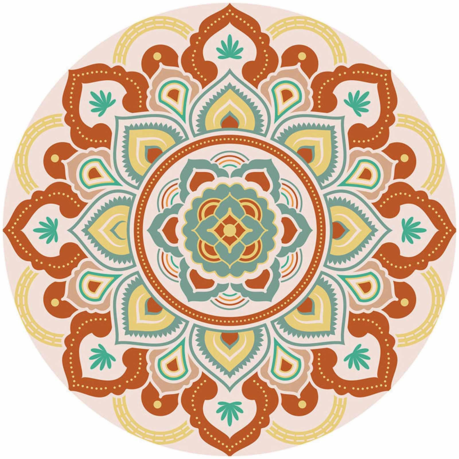 Tapis Classiques de Chambre Vert Orange Moutarde 60cm 80cm 100cm 120cm 140cm 160cm 180cm 200cm Tapis Moelleux pour Salle d'étude Salon