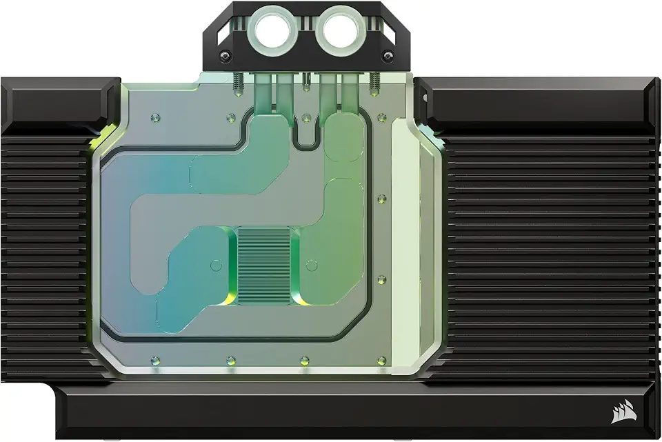 Corsair Hydro X Series XG7 RGB 4080 Strix/TUF GPU Water Block - for ASUS® ROG Strix and TUF Gaming GeForce RTX™ 4080 - Nickel-Plated Copper - Includes Backplate and 5V ARGB Adapter Cable - Black