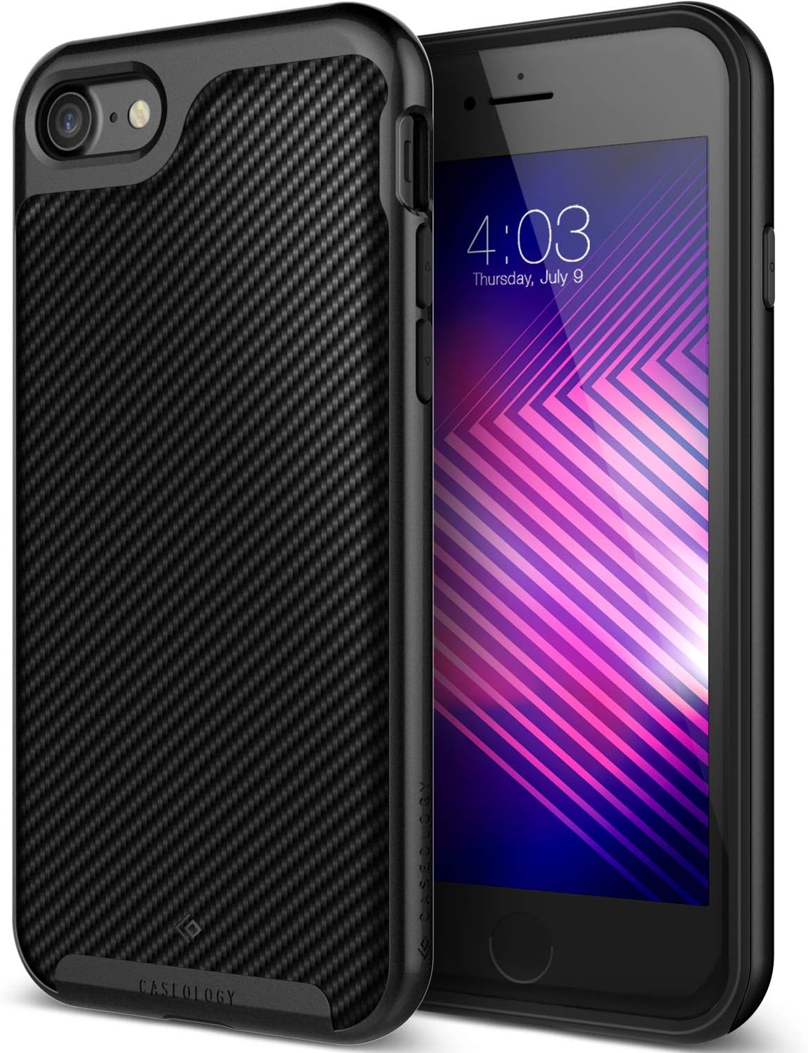 Caseology Envoy for Apple iPhone 8 Case (2017) / for iPhone 7 Case (2016) - Premium Leather - Matte Black