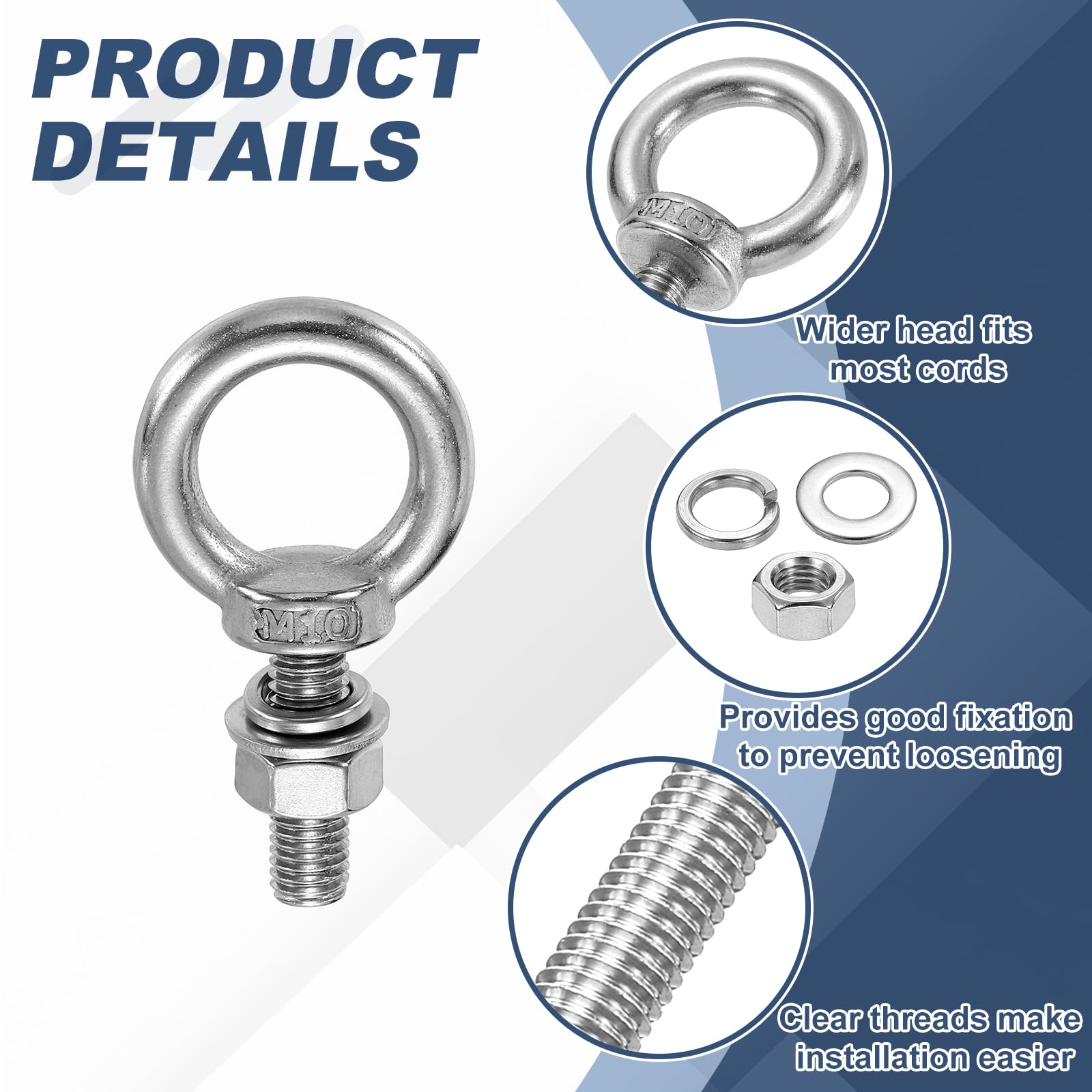 PATIKIL M10 x 35mm Eye Bolt - Image 3