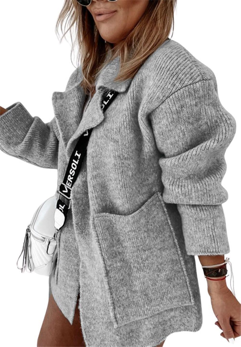 CHARTOU Women Sweater Blazer Cardigan Oversized Open Front Coatigan Fall Knit Jacket Outfits