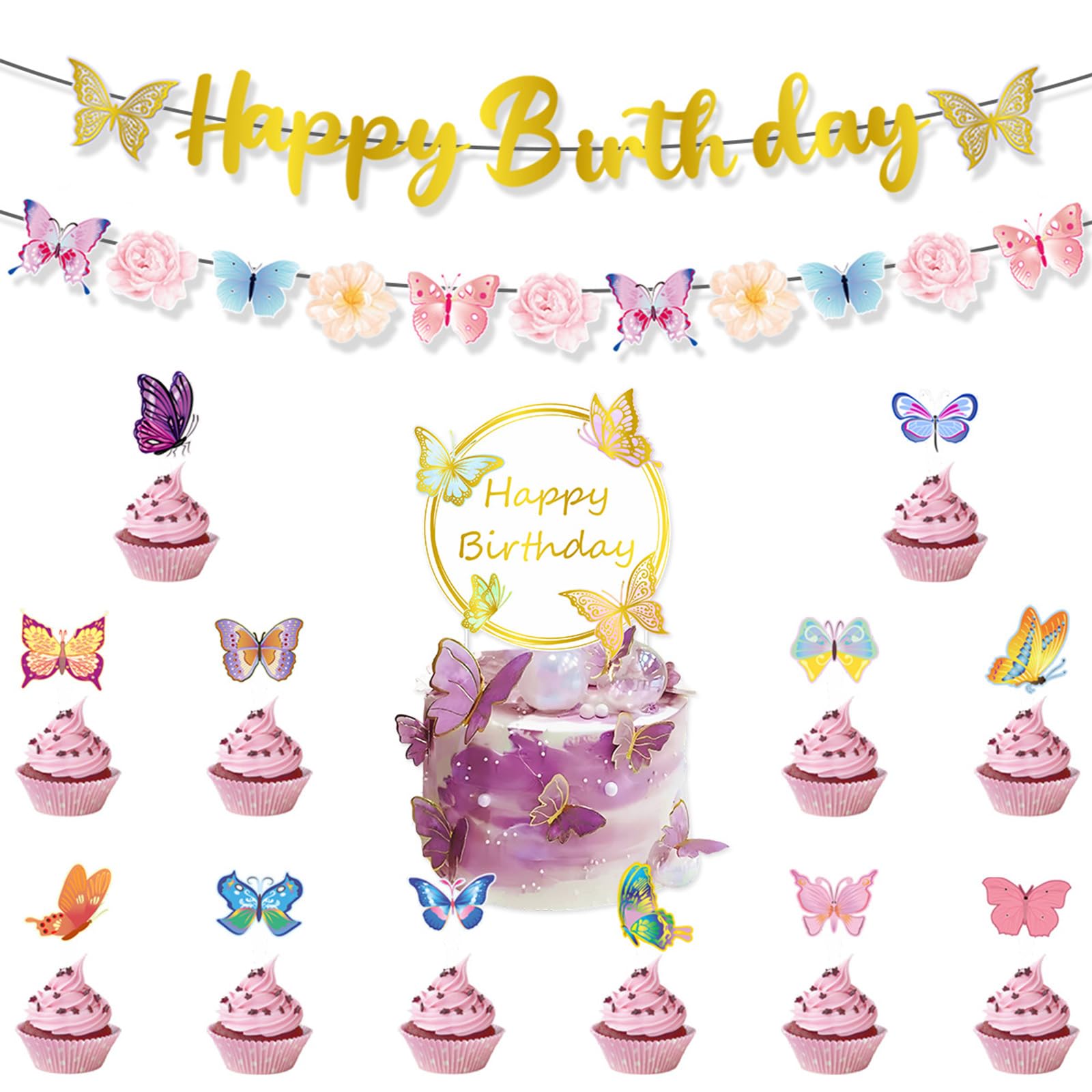 Tsophreniq Cake Decoration Cake Toppers Decorative Decors Hanging Banners Hanging Swirls for Festival Occasion Celebration Decors