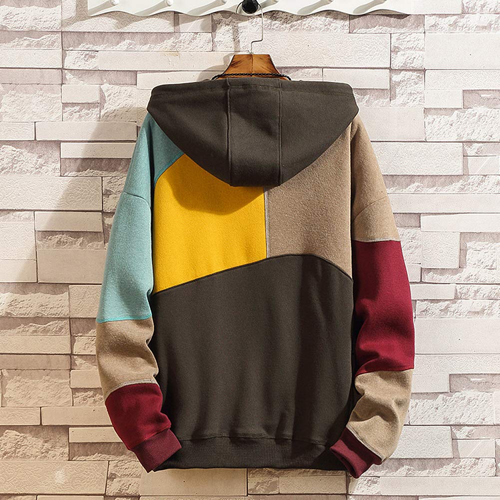 Felpa Uomo con Cappuccio Stampa di Lettere Hoodie Hip Hop a Maniche Lunghe Sweatshirt Pullover Uomo Autunno Inverno