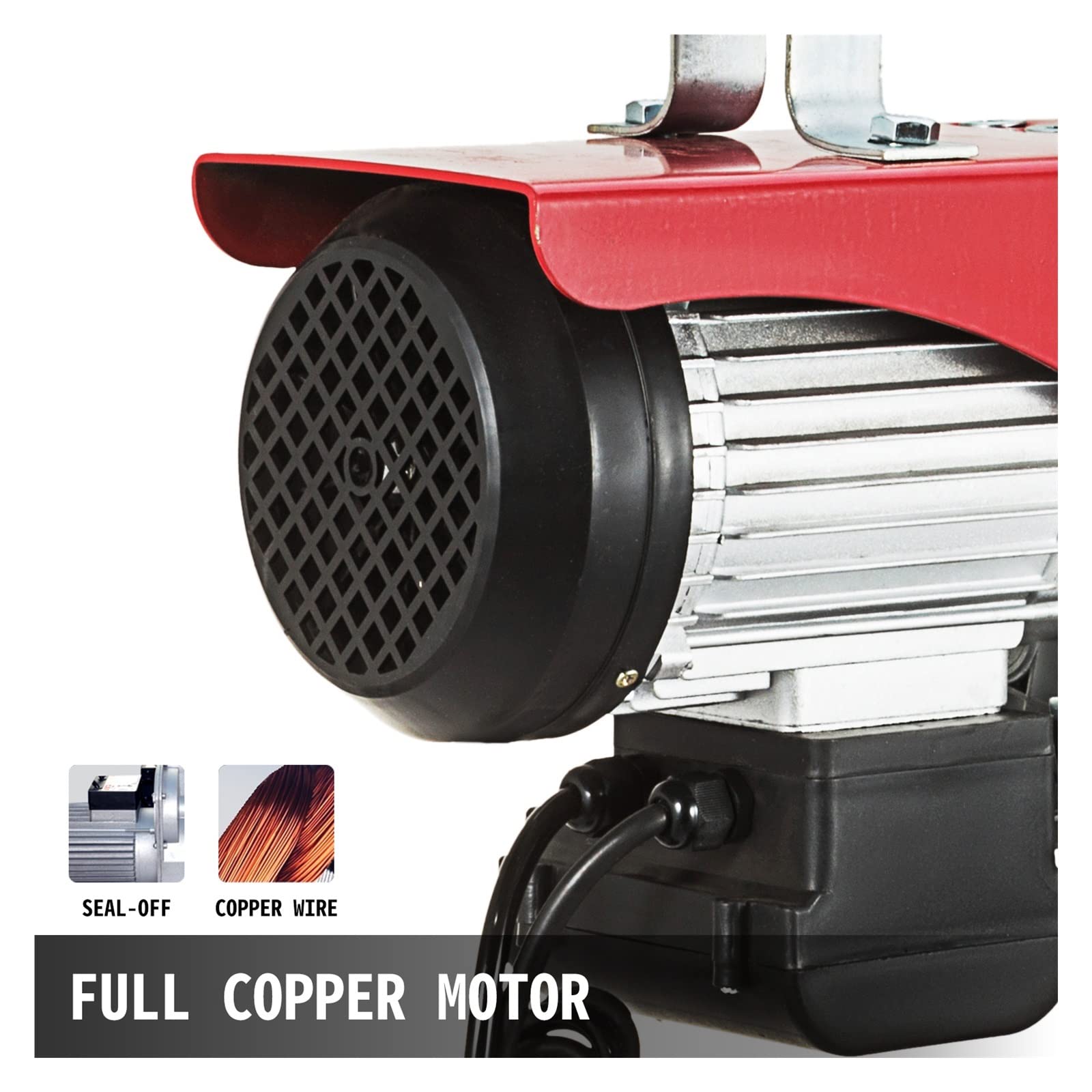 250-1200 kg paranco elettrico gru di sollevamento paranco a cavo verricello per barca auto garage ascensore con telecomando cablato strumenti di sollevamento per lavoro domestico (Rosso 1200 kg)