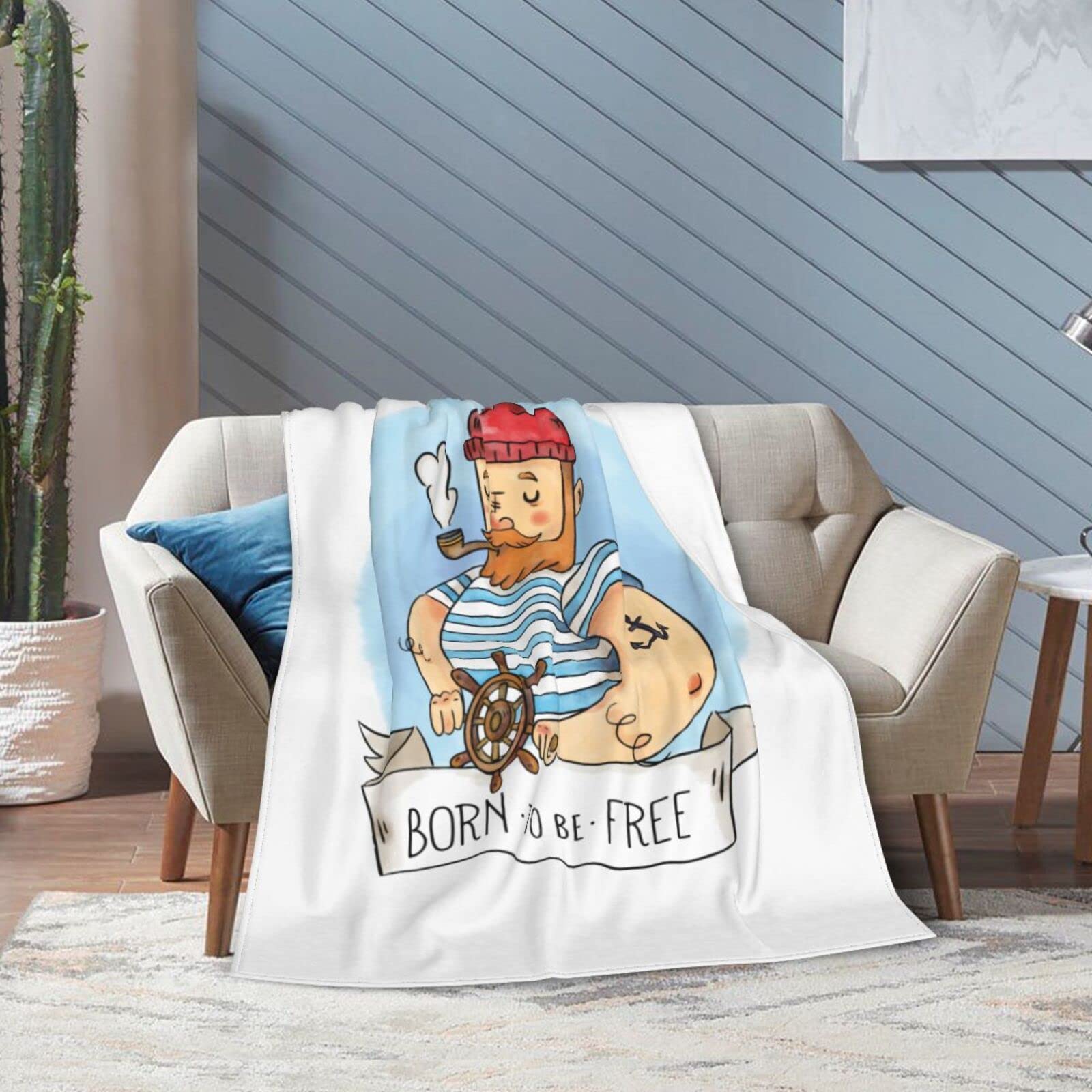 Amazon.com: Sailor Man Smoking A Cigarette Throw Blanket for Couch Bed Sofa  Super Soft Cozy Throw Blanket 80