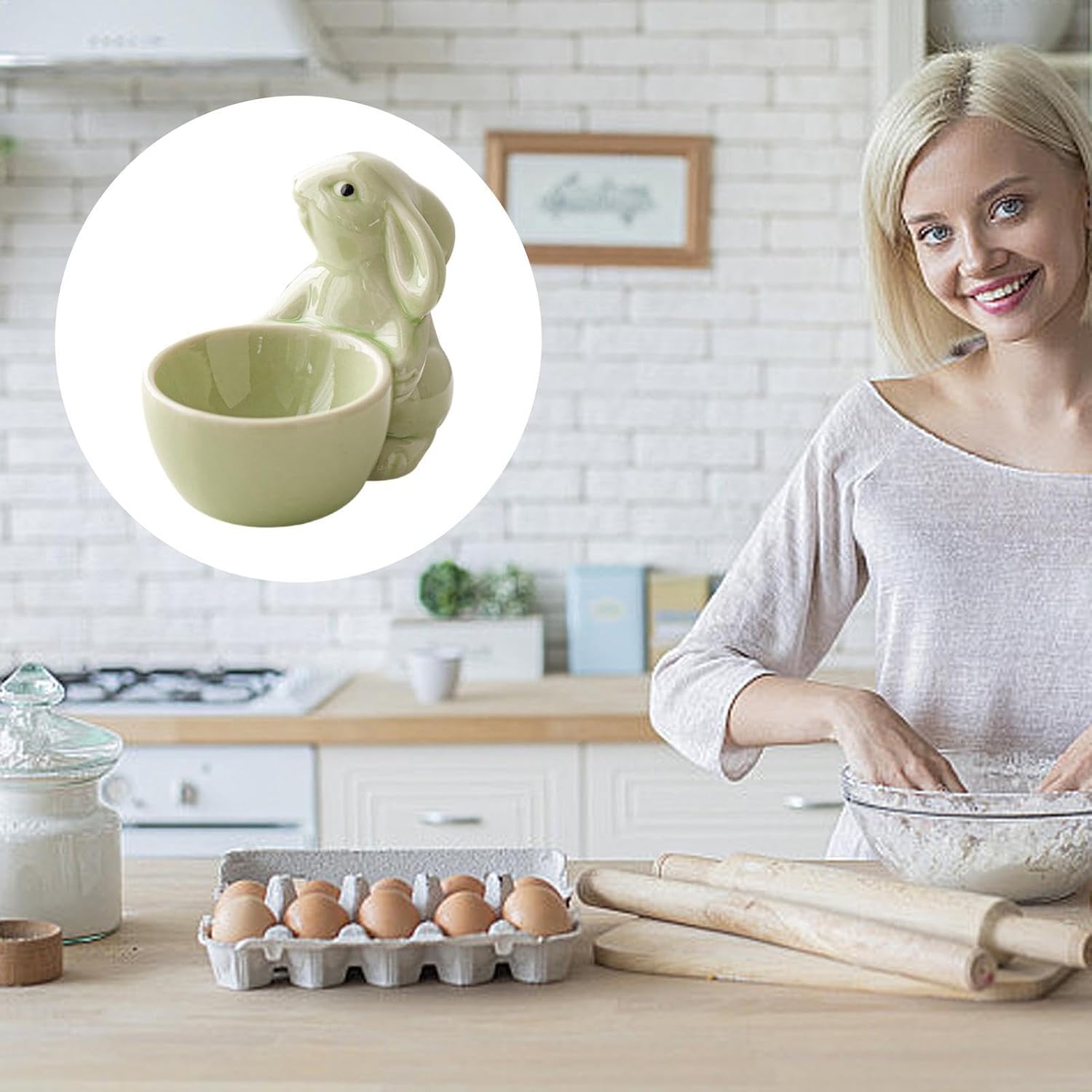 Ceramic Egg Cups Bright Colors Multi-Function Hard Soft Eggs