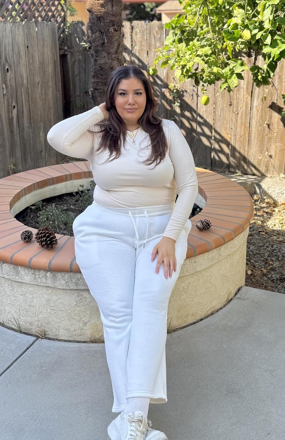 COOTRY Women's Plus Size Long Sleeve Shirts Crew Neck Slim Fitted Basic Tops Fall Clothes - Image 3