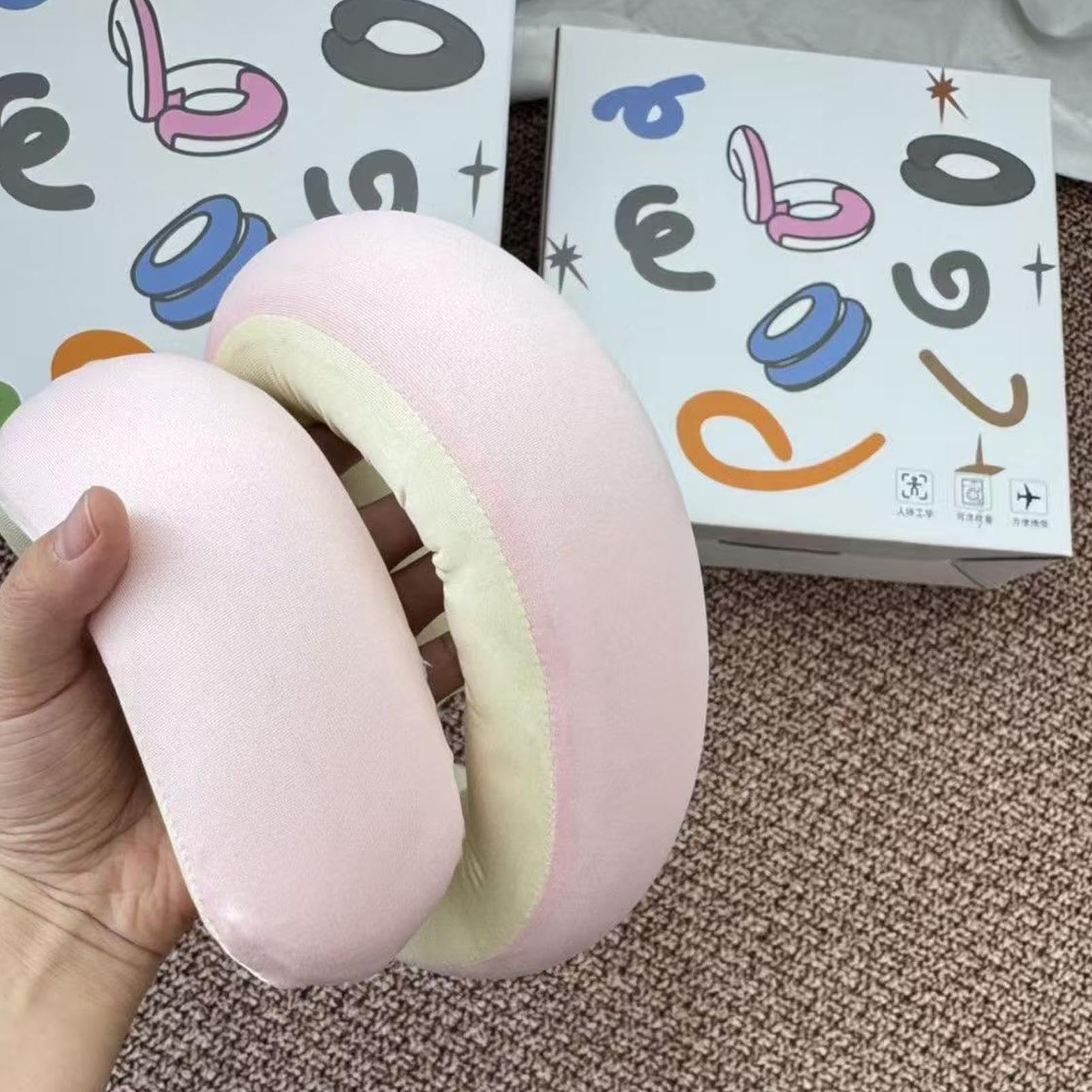 XJBTBA Cuscini da Viaggio, Cuscino Pieghevole a Spirale con Supporto – Cuscino per Aereo | per Ufficio, Dormire, riposare, Letto, Auto, Dormire e Schienale
