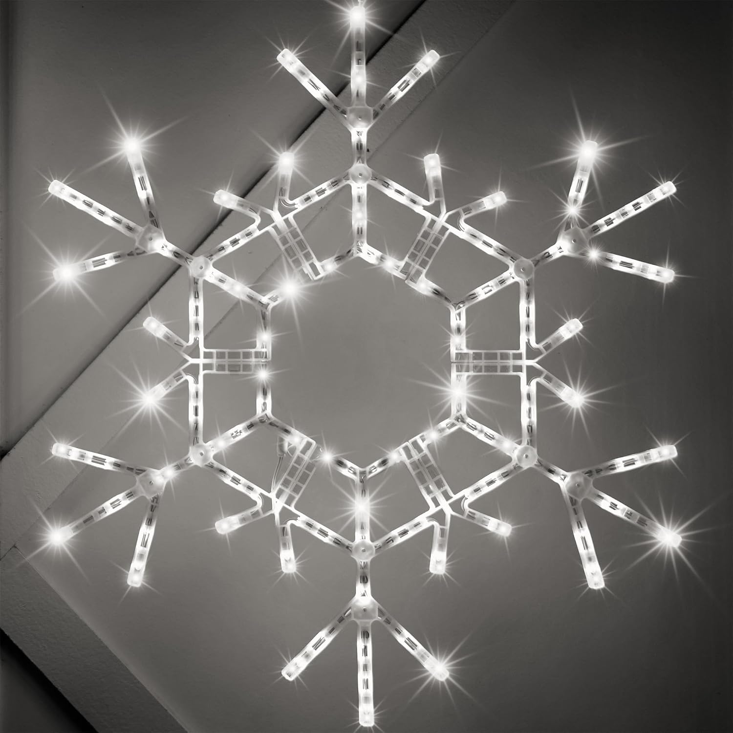 Kringle Traditions 36" Folding Cool White Twinkle Snowflake Decoration LED Lights Large Snowflake Decorations Outdoor Lights (36" Cool White Twinkle Snowflake)