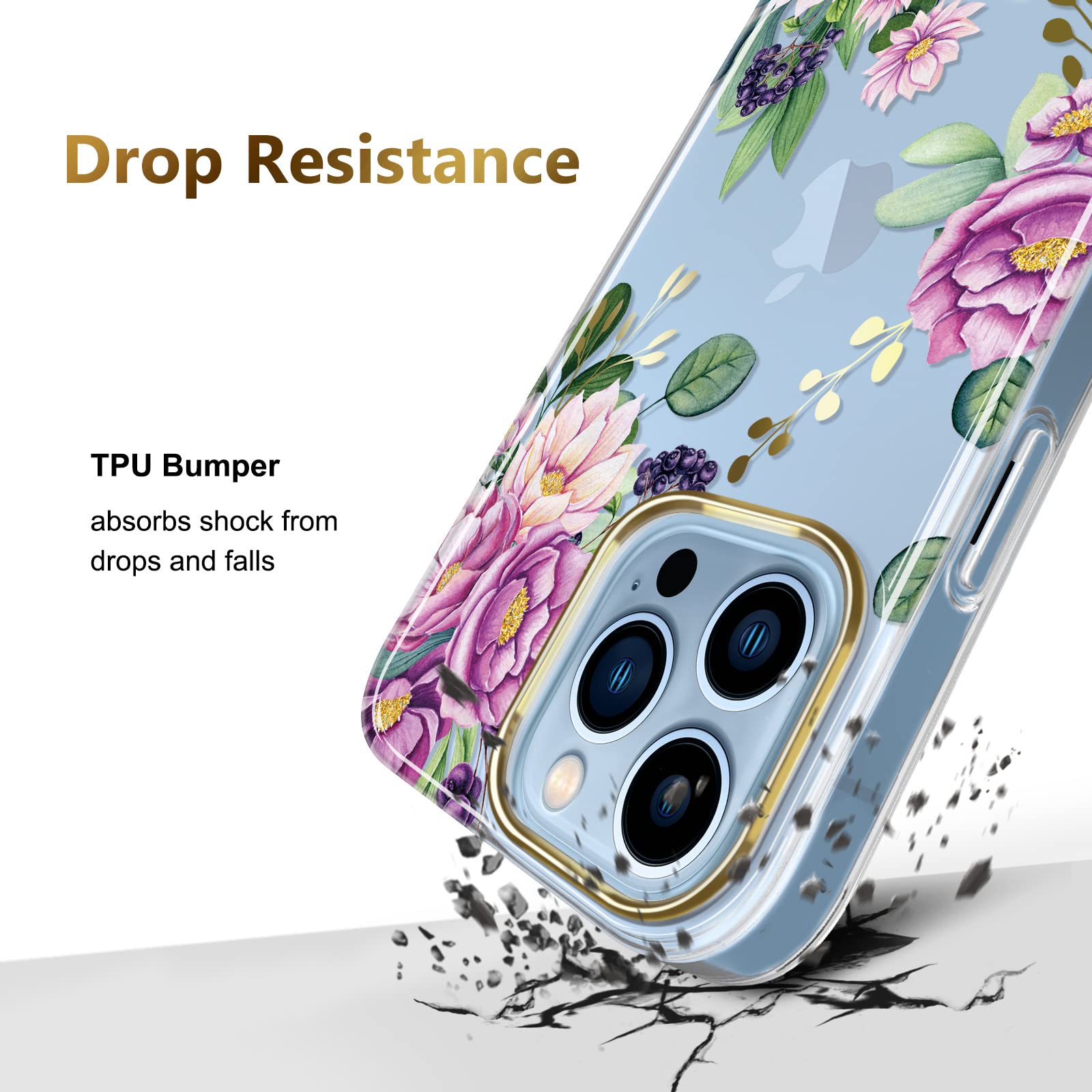 Aazon.co: JAHOLAN Copatible With IPhone 11 Case Gold Glitter Sparkle - View #5