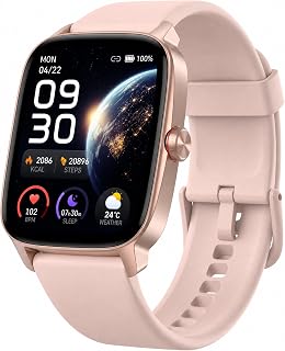 Smart Watch for Men Women, 1.85" HD Touch Screen Smartwatch with Bluetooth Answer/Make Calls, Fitness Tracker Compatible with iPhone Samsung Android iOS Light Pink