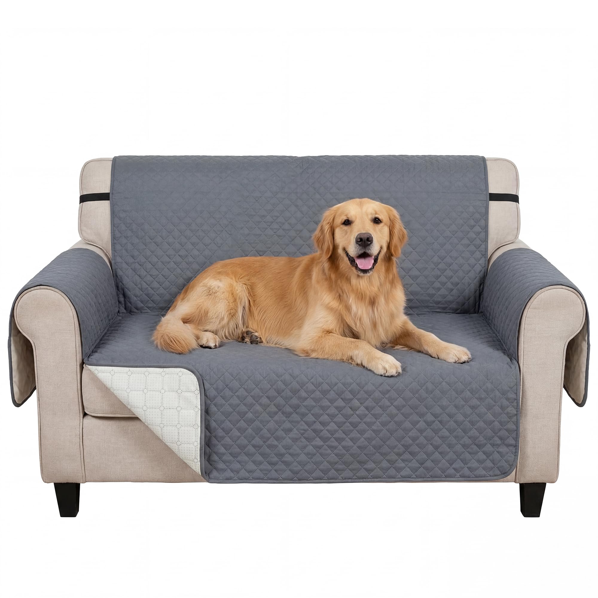 PAWHUT Waterproof Sofa Cover 2 Seater, Soft Couch Cover for Dogs Cats Pets in Grey