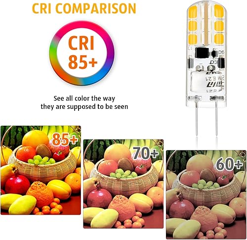 Miniatura 7 de YUIIP Bombilla LED G4 de 2 W, 12 V JC G4 Bi Pin, reemplazo de bombilla halógena de 20 W, bombillas LED G4 blancas cálidas de 2700 K para luz de