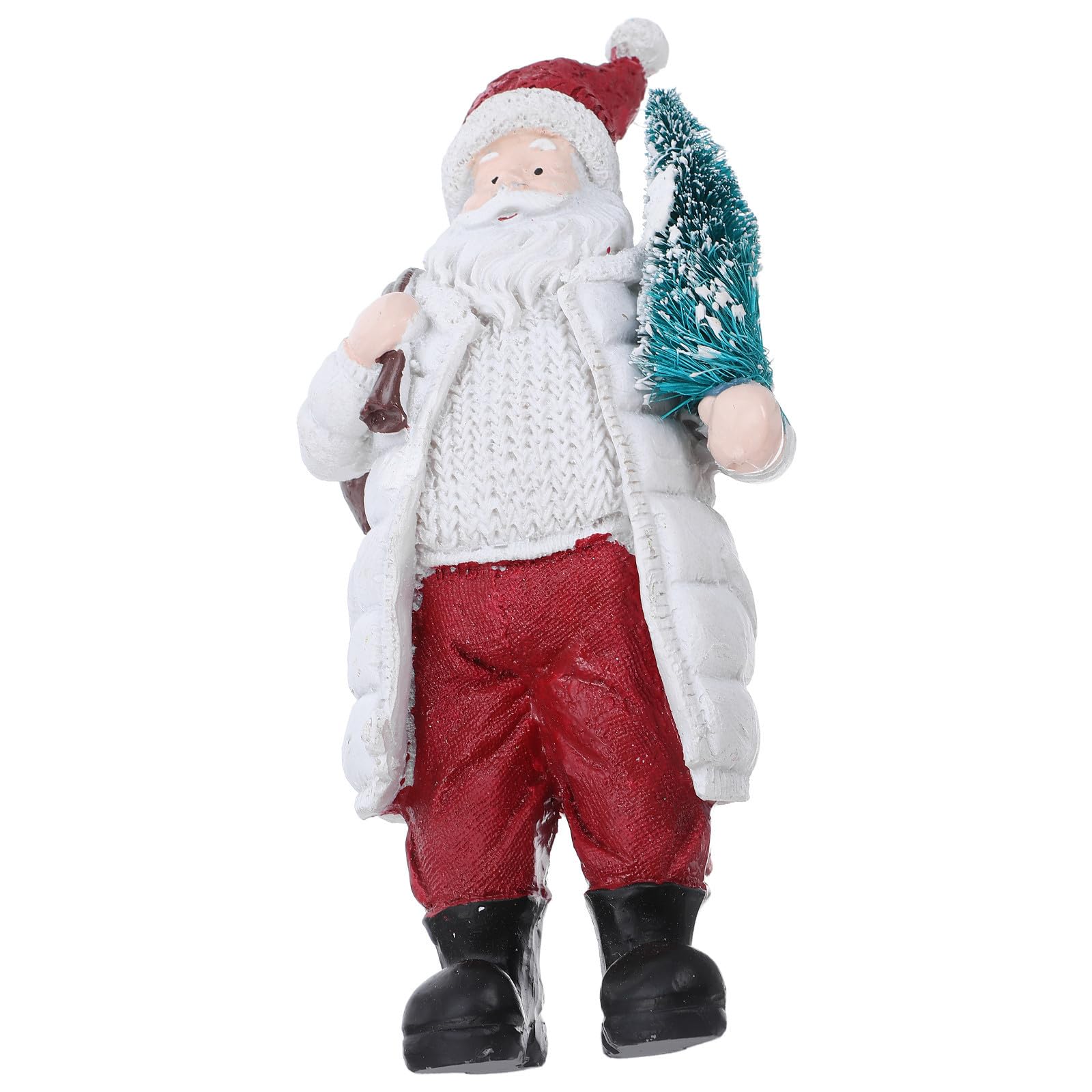 FRCOLOR 2 Piezas Adorno Navideño de Papá Noel de Resina con Árbol y Bolsa