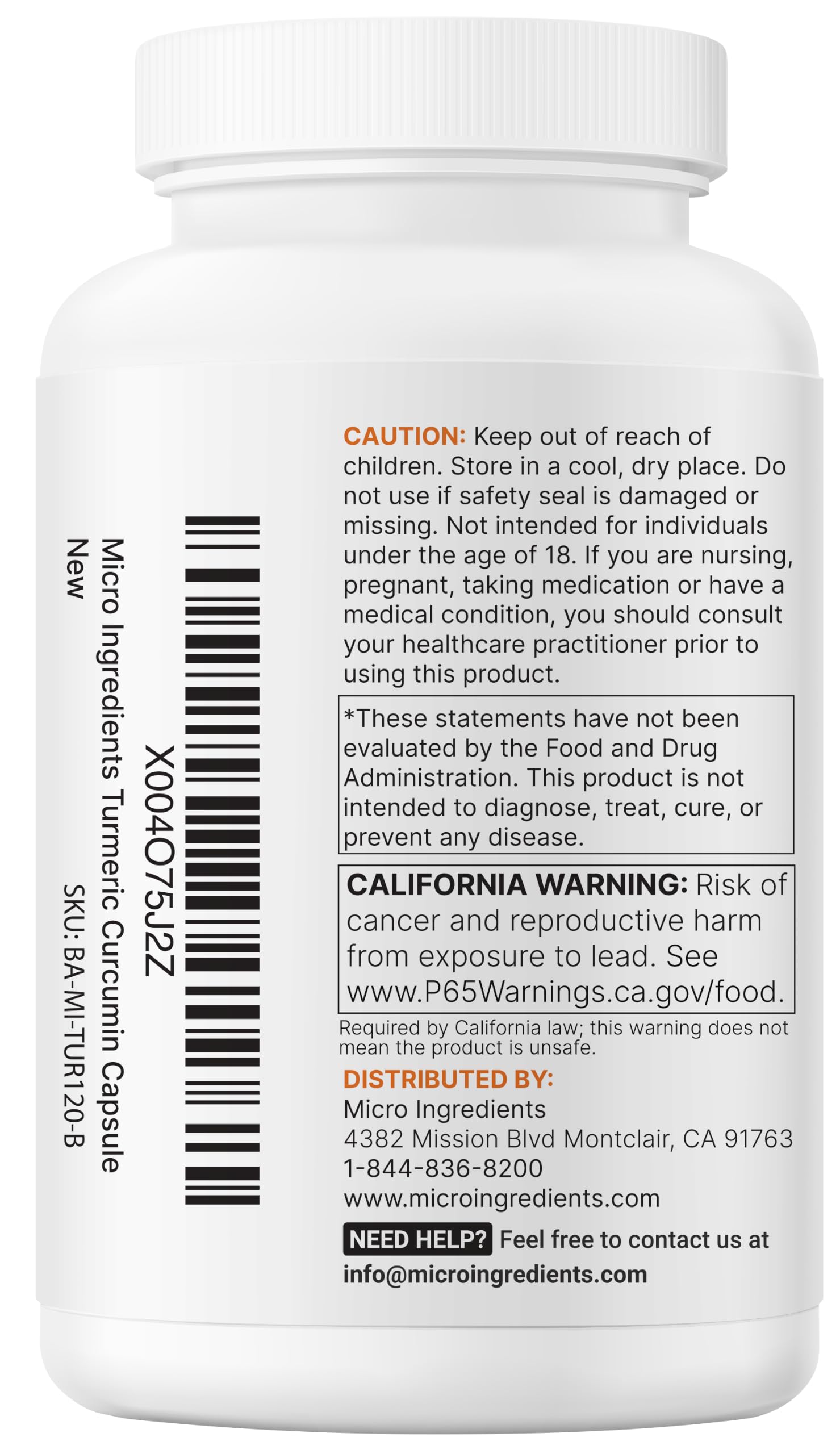 Micro Ingredients Turmeric Curcumin 1,000mg Per Serving, 120 Capsules — Amazon image 9