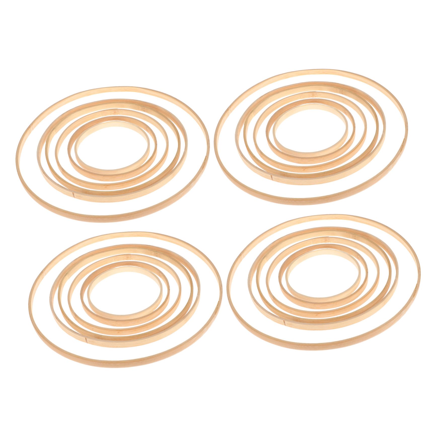 Aros de bambú circulares para macramé y manualidades con madera 1