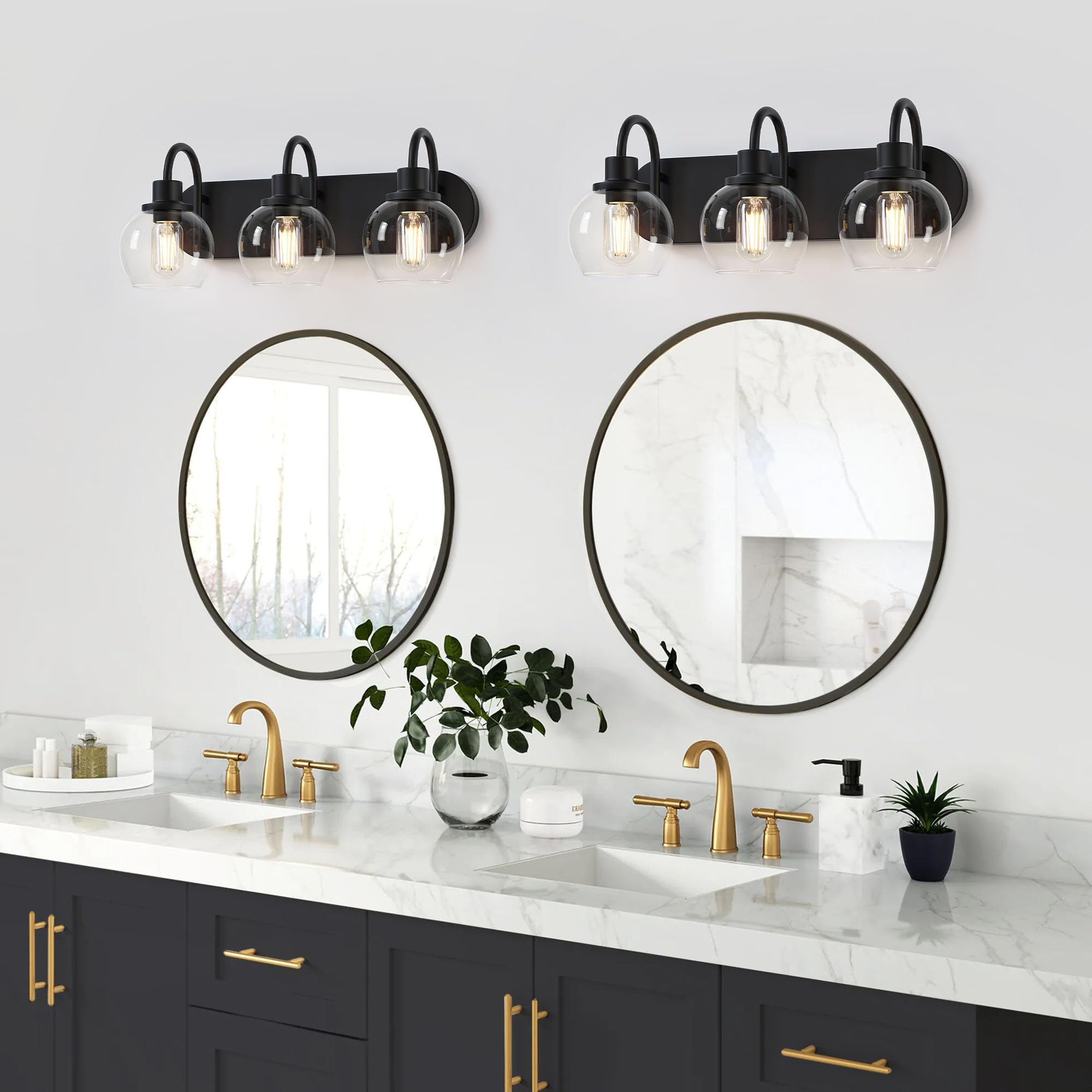 Dpyrrhic Bathroom Vanity Light,Modern 3-Light Bathroom Lighting