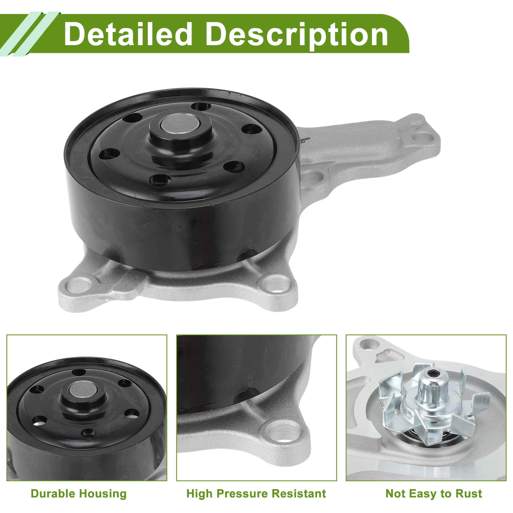 A ABSOPRO Pompa dell'acqua del motore per Toyota Camry 2017-2024 No.1610009660 Pompa dell'acqua di raffreddamento con guarnizione 1 Set