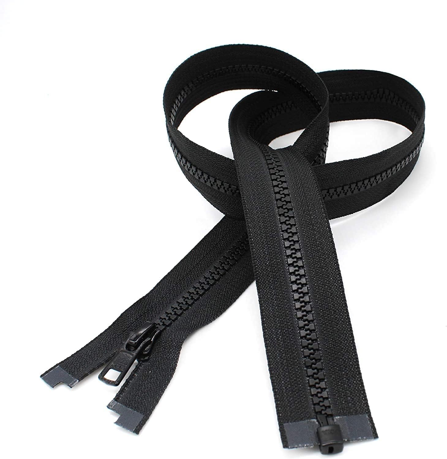 #5 Molded Black Vislon YKK Separating Zippers - Automatic Lock Slider - Choose Your Length - Made in The United States (1 Zipper Per Pack) (3" Inches)