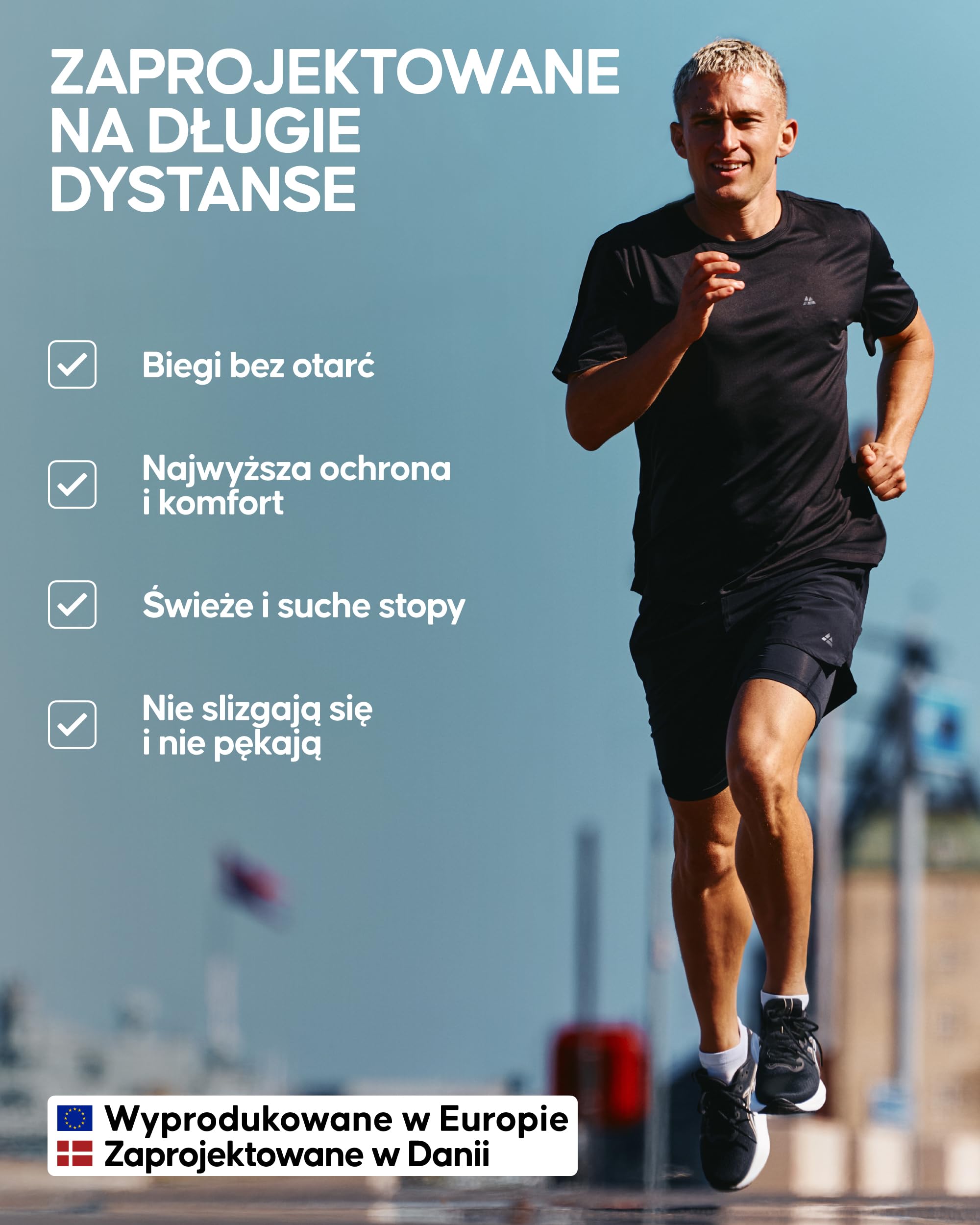 DANISH ENDURANCE Skarpety do Biegania, Niski Krój, Przeciw Obtarciom, 3-Pak | Niskie skarpety sportowe, oddychające i przeciw pęcherzom, dla biegania, siłowni i sportów zespołowych, Unisex