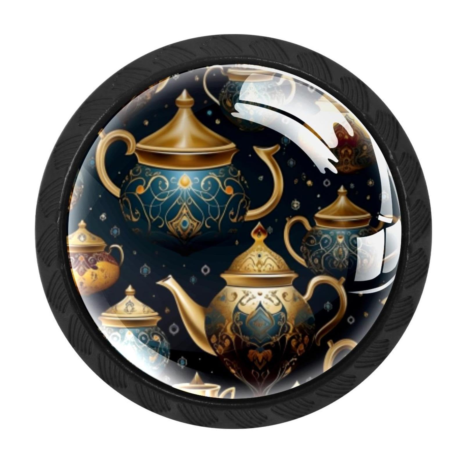 CHENZZZZ 4 Pack Arabian Tea Kettle Drawer Knob Cabinet Hardware