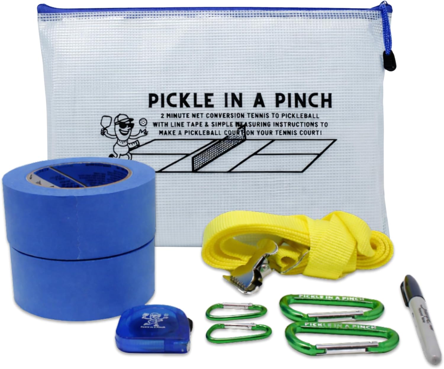 RIBBY Convert Tennis Court Net to Pickleball Court Net and add Pickleball Court Lines to Your Tennis Court. Easy Portable DIY Converter Kit to Convert a Tennis Court to a Pickleball Court.