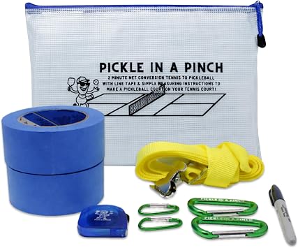 RIBBY Convert Tennis Court Net to Pickleball Court Net and add Pickleball Court Lines to Your Tennis Court. Easy Portable DIY Converter Kit to Convert a Tennis Court to a Pickleball Court.