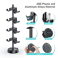Vista 5 de MANMUVIMO Headphone Controller Storage Holder for Desk 4 Tiers with Anti-Slip Stable Suction Cup, Controller Holder, Universal Gaming Desk