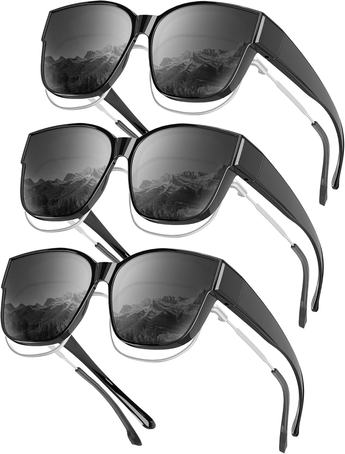 KALIYADI Fit-Over-Glasses Polarized Sunglasses-for-Men Wrap-Around-Sunglasses: Mens Polarized Sunglasses UV400 Protection