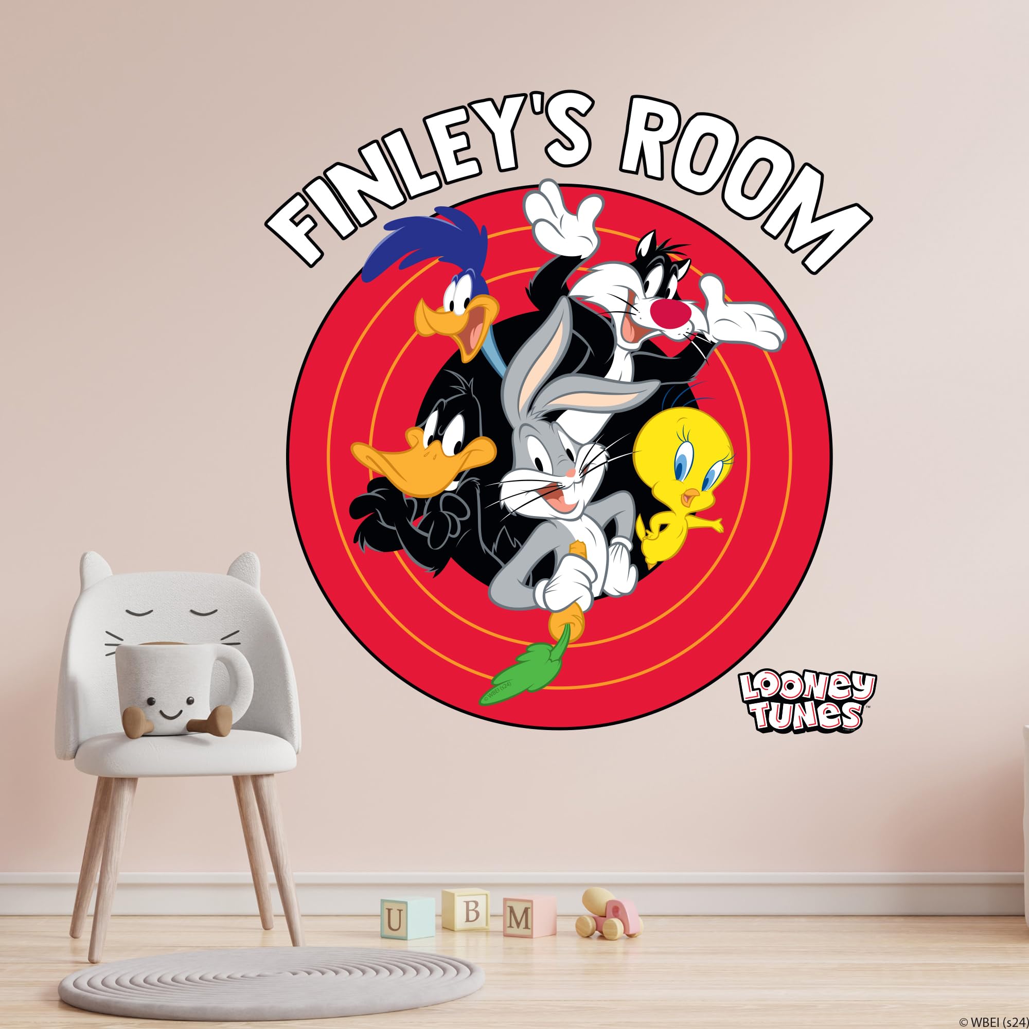 Looney Tunes Wall Sticker - Group Bullseye Personalised Wall Decal Art (120cm Height x 110cm Width)