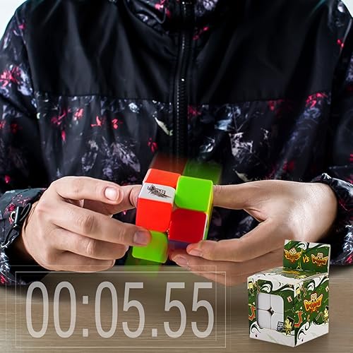 Miniatura 7 de Cubo de velocidad D-fantix Cyclone Boys 2x 2 con etiquetas permanentes rompecabezas mágico de cubo 2 pulgadas