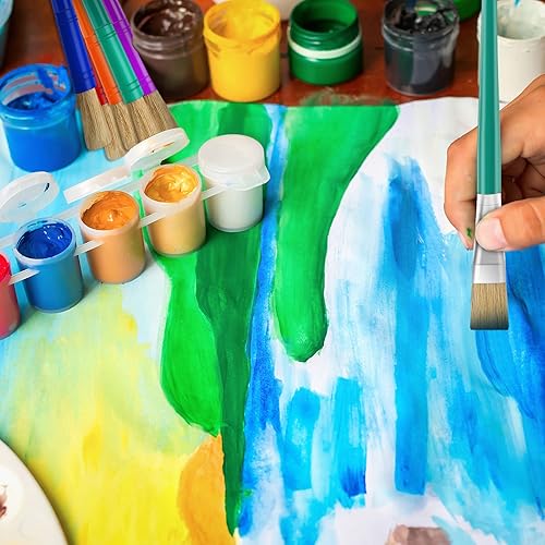 Miniatura 6 de Fuutreo 120 pinceles de pintura para niños, redondos y planos, para preescolar, lavables, pintura al óleo acrílica, regalos de fiesta de Navidad,