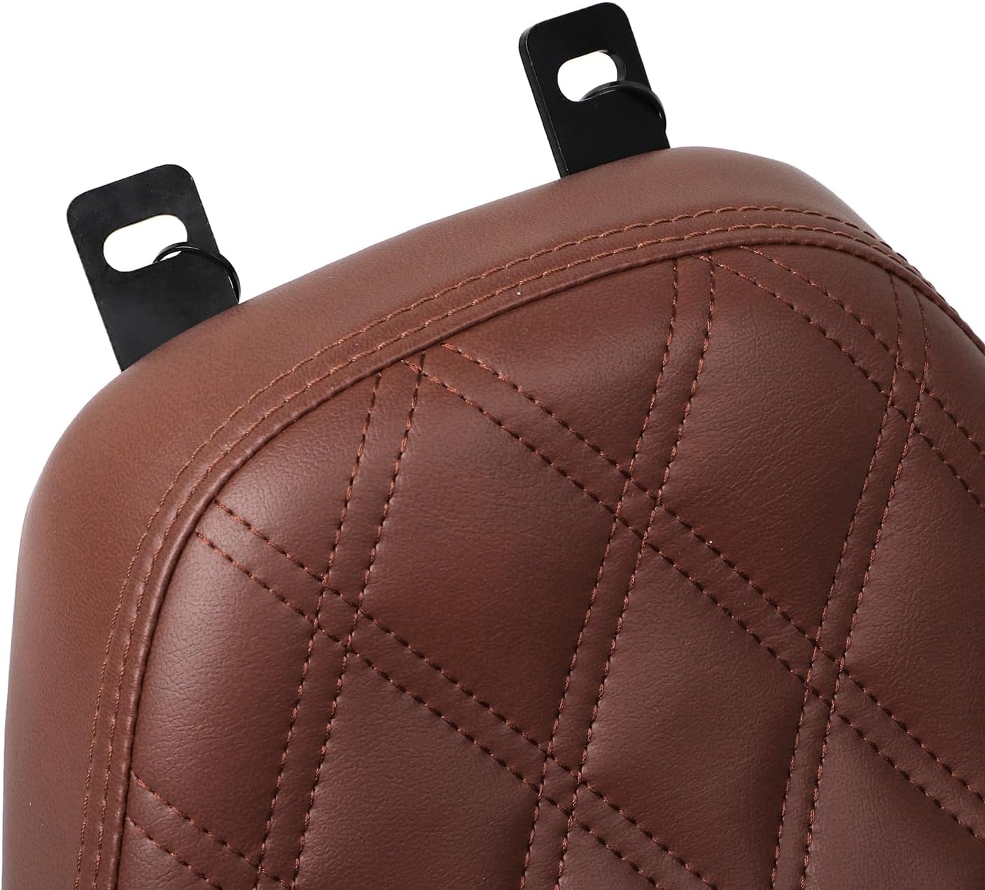 Brown Lattice Stitched PU Leather Front Driver Solo Seat For Harley Softail Deluxe FLSTN Classic FLSTC 2006-2017