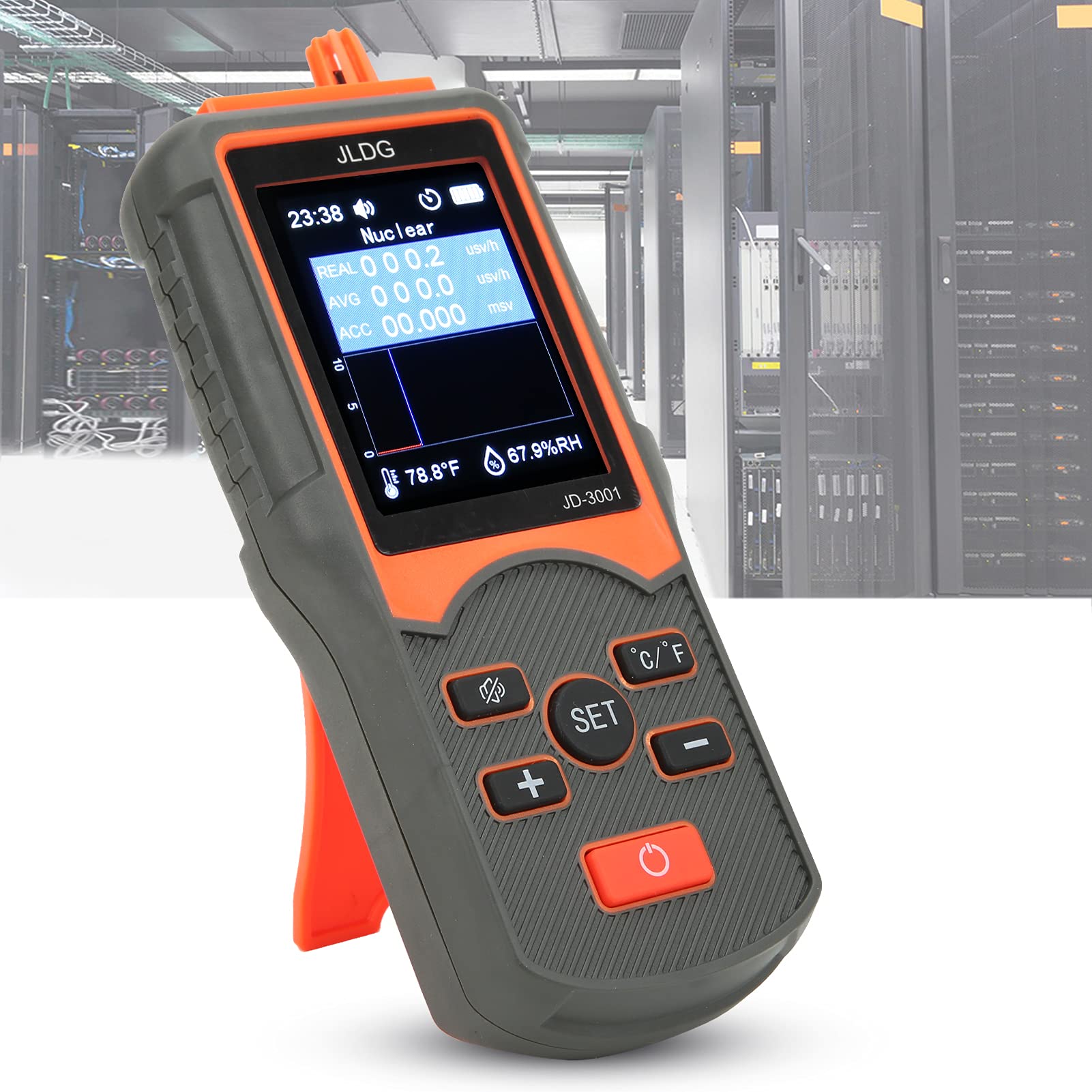 Professioneller nuklearer Strahlungstester, JD‑3001 Digitaler Geigerzähler Radioaktivität Dosimeter Röntgenmessger, Tragbares Strahlenmessgerät EMF Tester mit Ton Lichtalarm