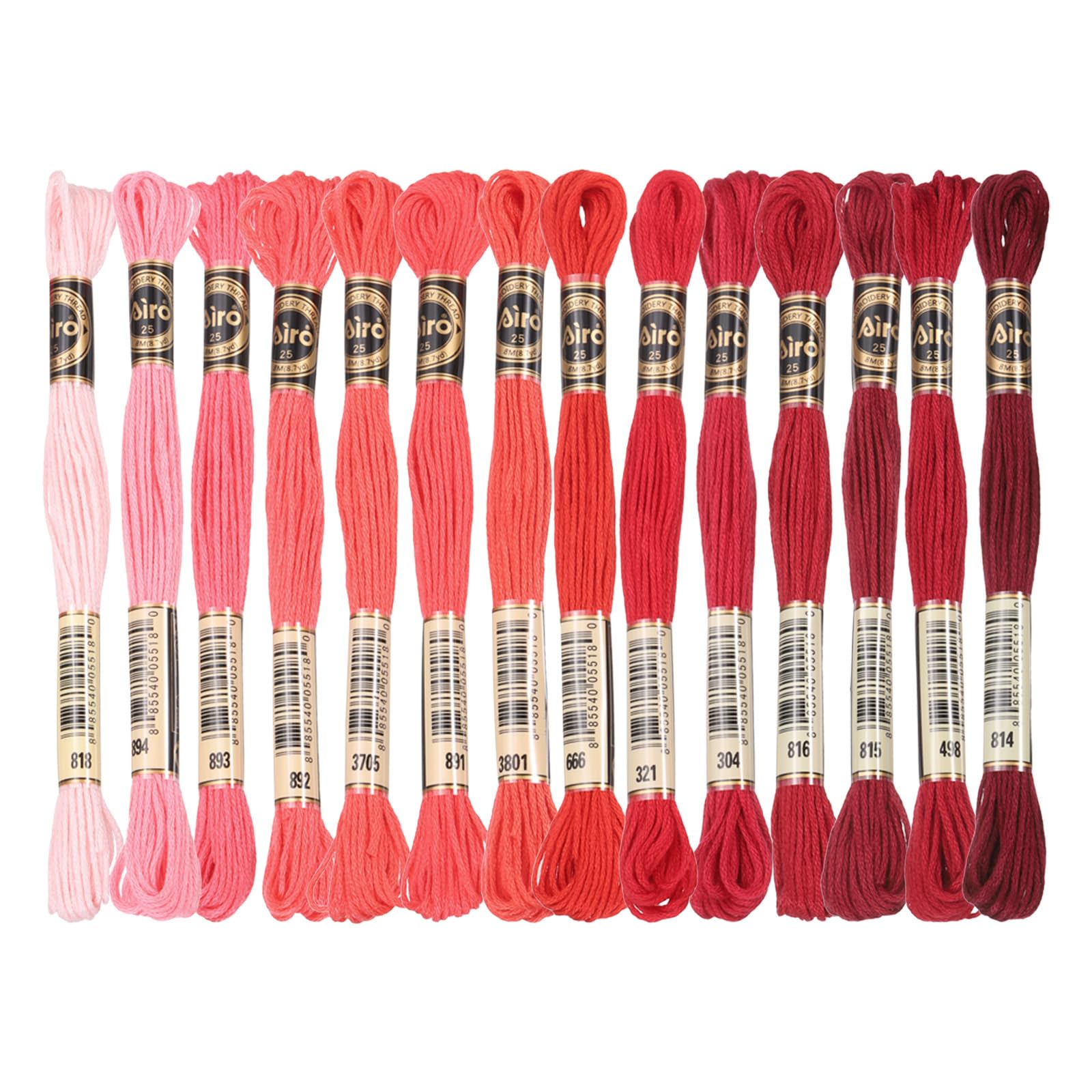 PATIKIL 14 Skeins Embroidery Floss, Polyester Embroidery Threads Bracelets String for Cross-Stitch Hand Embroidery, Multicolored Dark Red — image 1